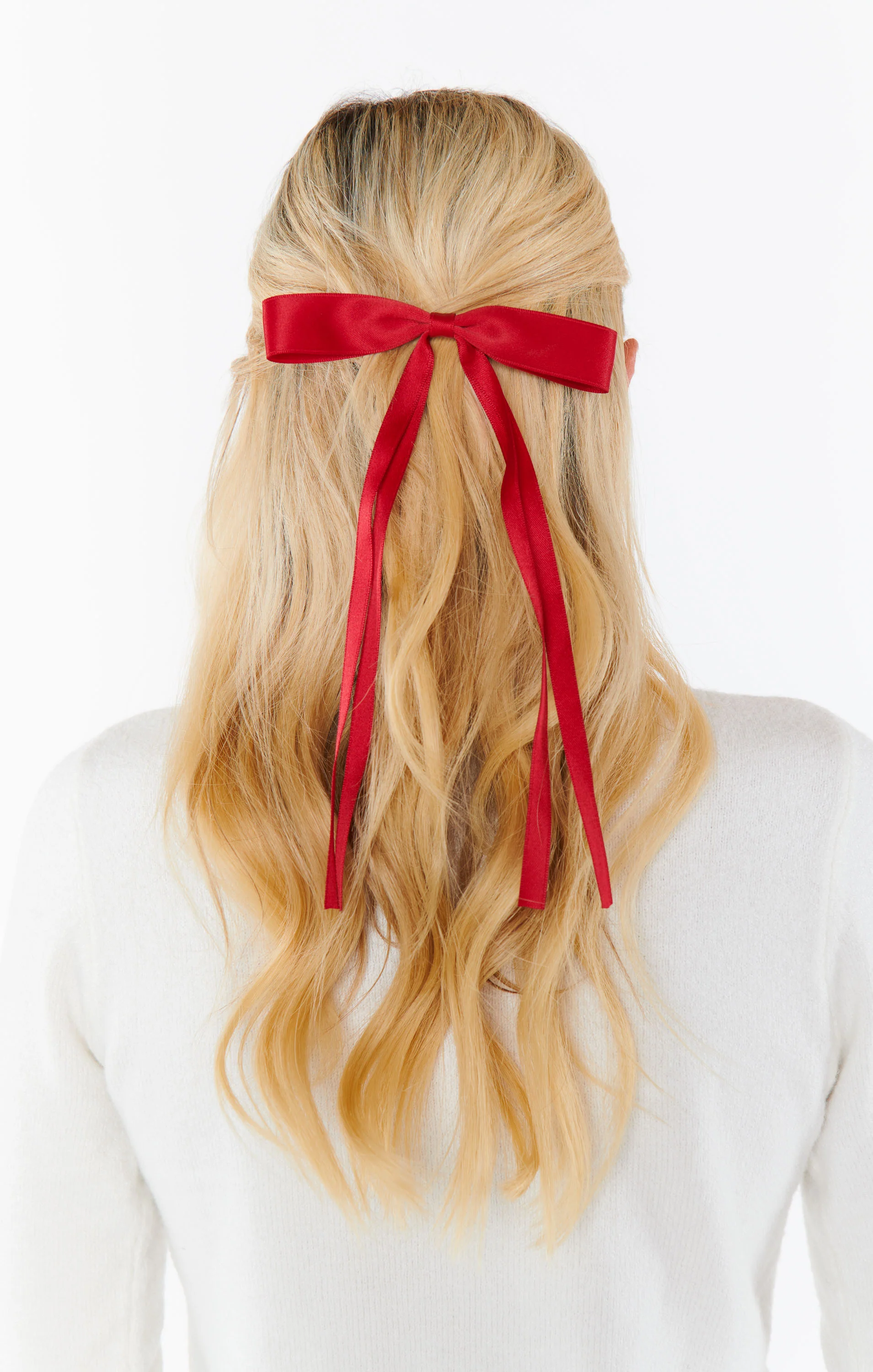 Thin Hair Bow Set ~ Red & Black