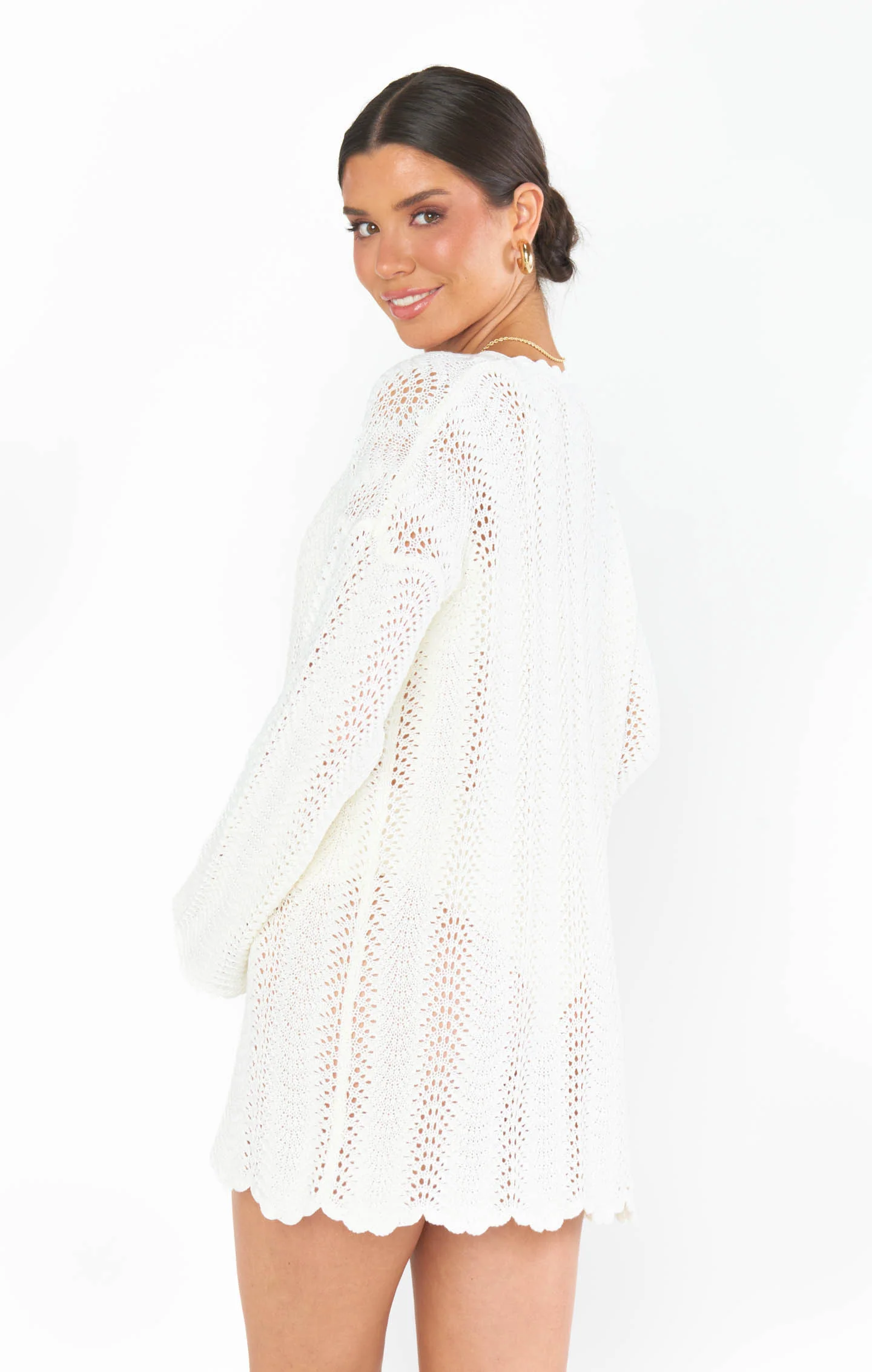 Packable Pullover ~ White Crochet