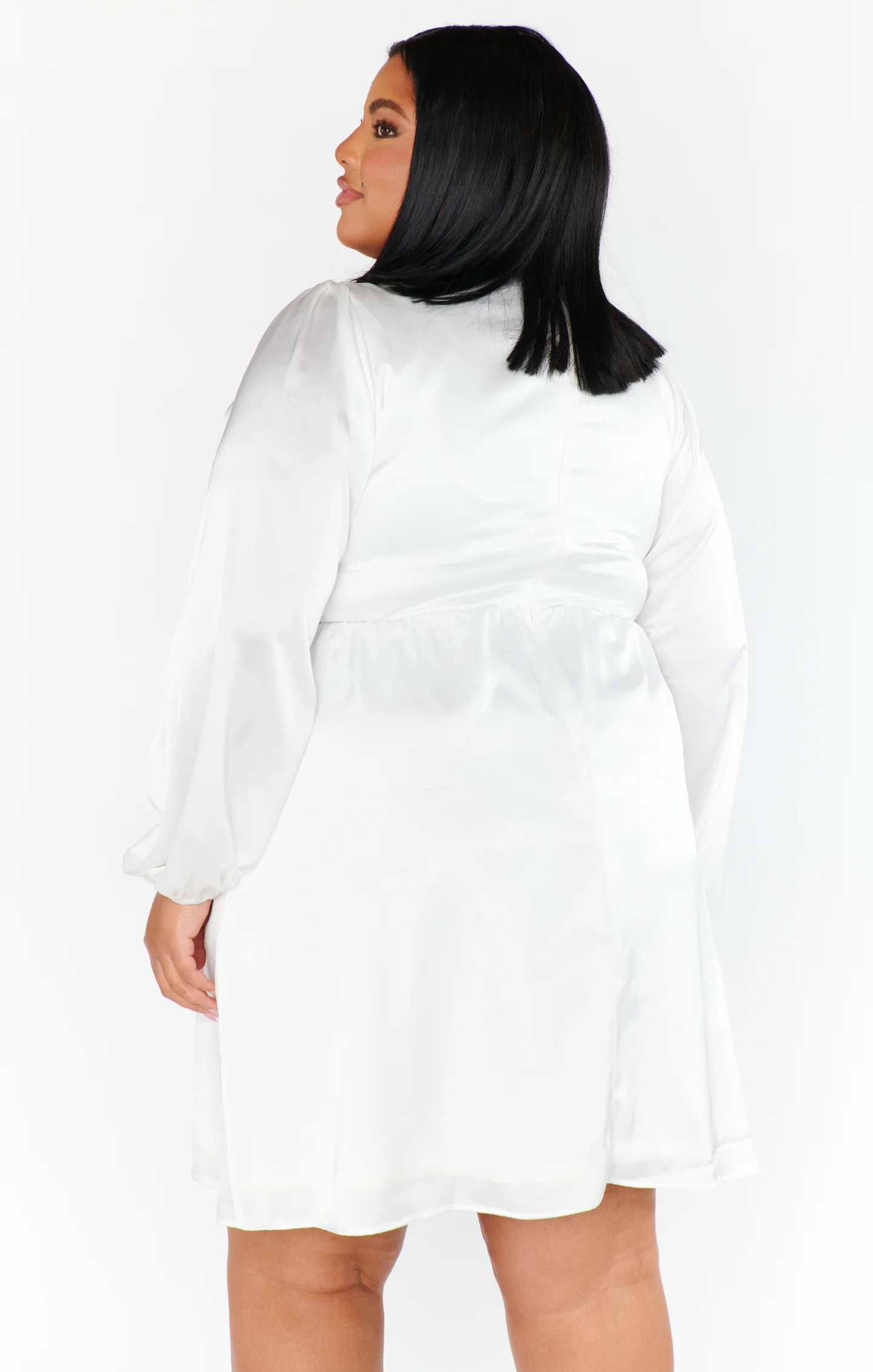 Luna Petite Dress ~ White Gossamer Silk