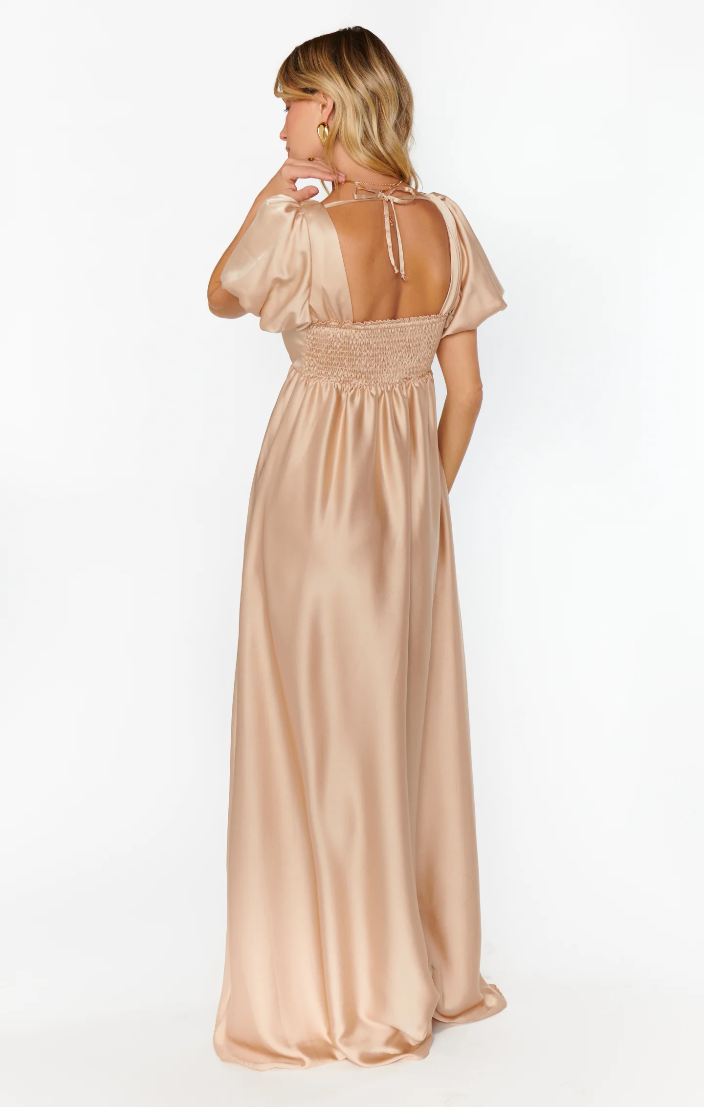 Luna Maxi Dress ~ Gold Velvet Silky