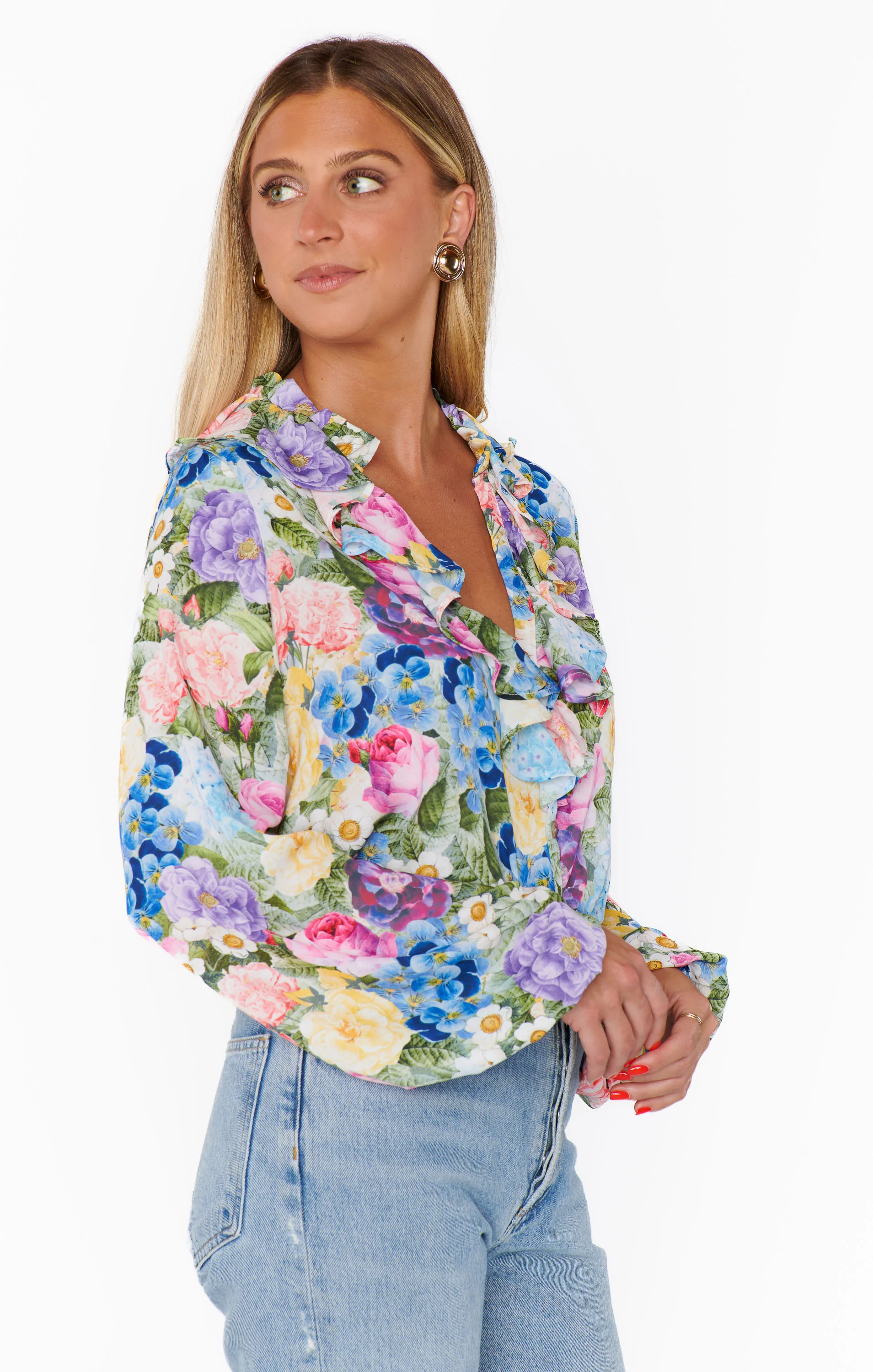 Suki Ruffle Top ~ Flower Shop