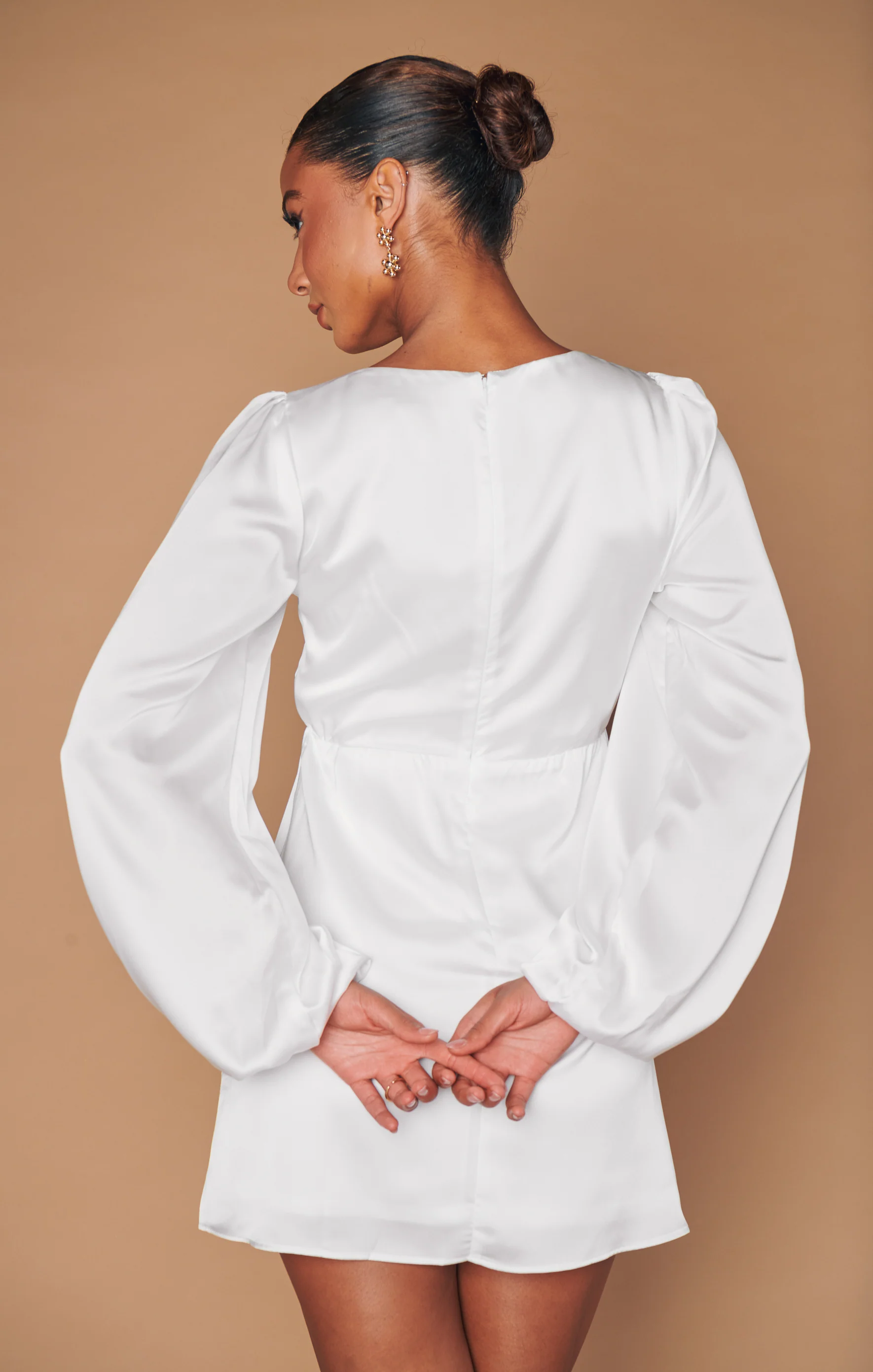 Luna Petite Dress ~ White Gossamer Silk