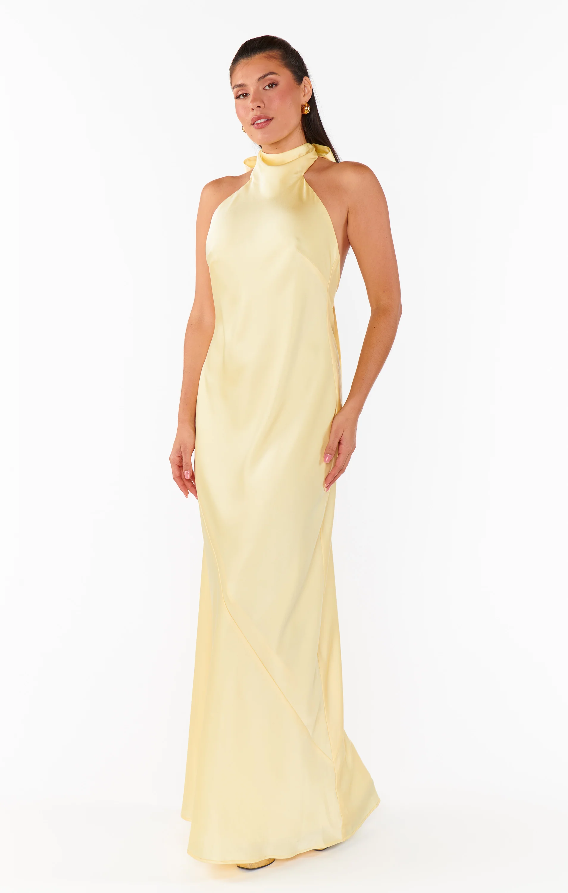 Emma Maxi Dress ~ Light Yellow Silk