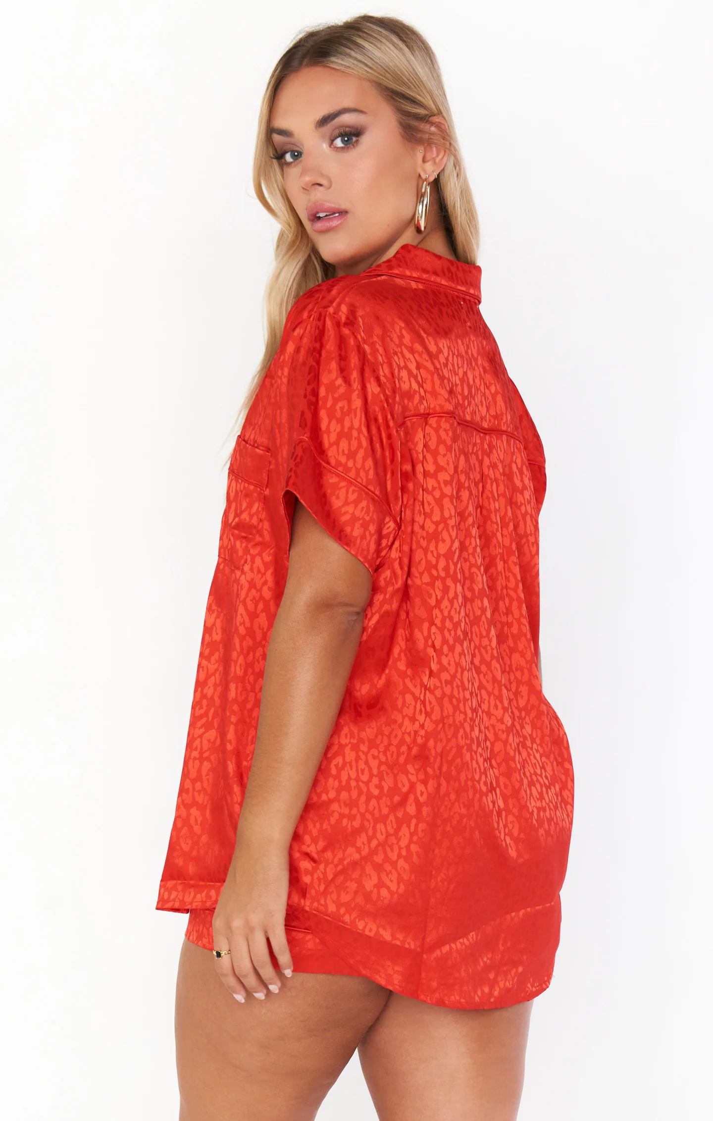 Slumber PJ Set ~ Red Cheetah Silky