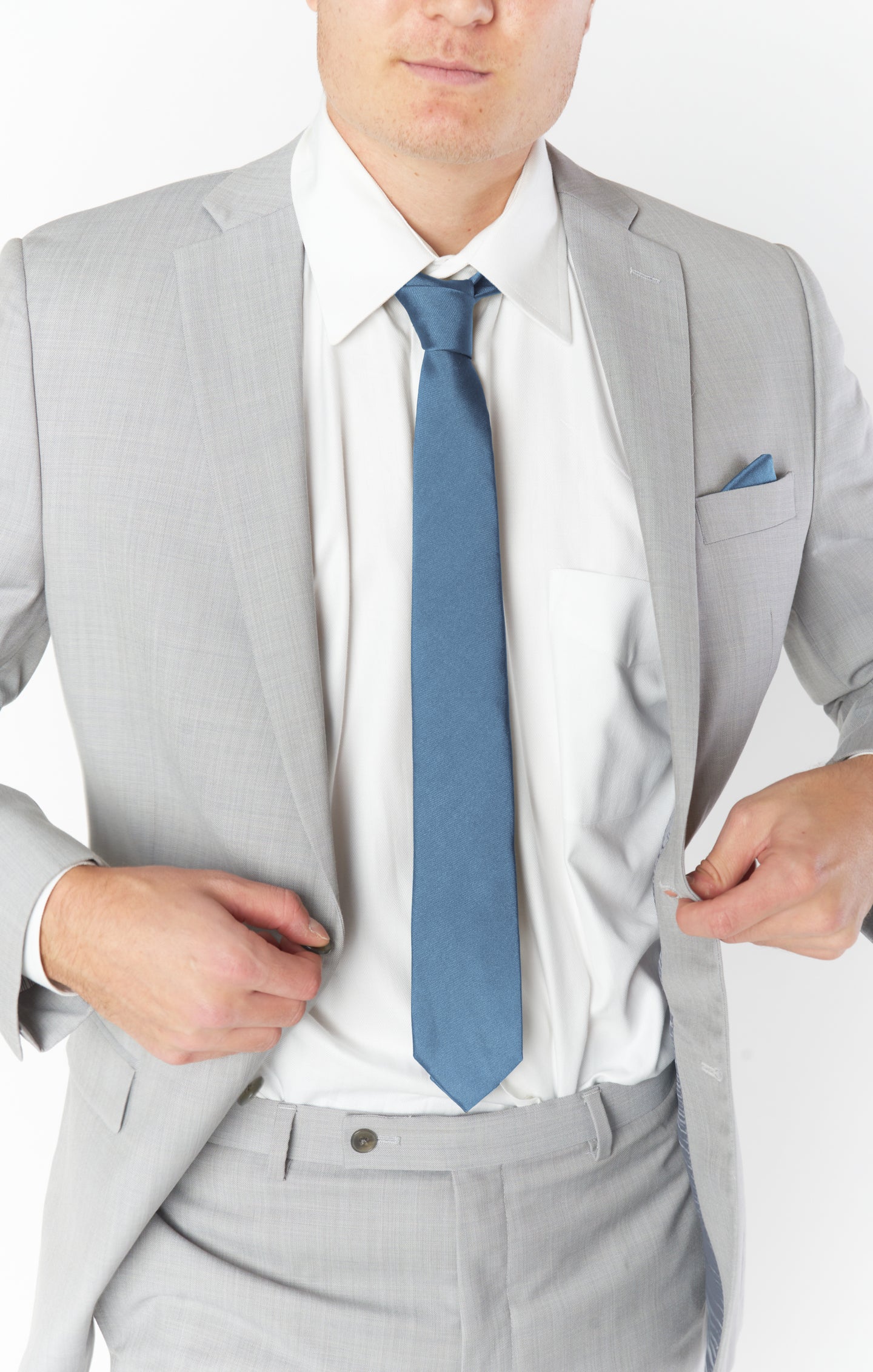 Nico Neck Tie ~ Slate Blue Solid