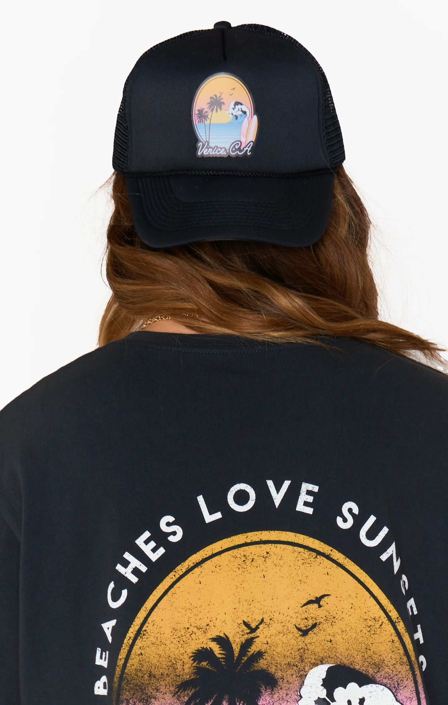 Venice Graphic Trucker Hat ~ Black