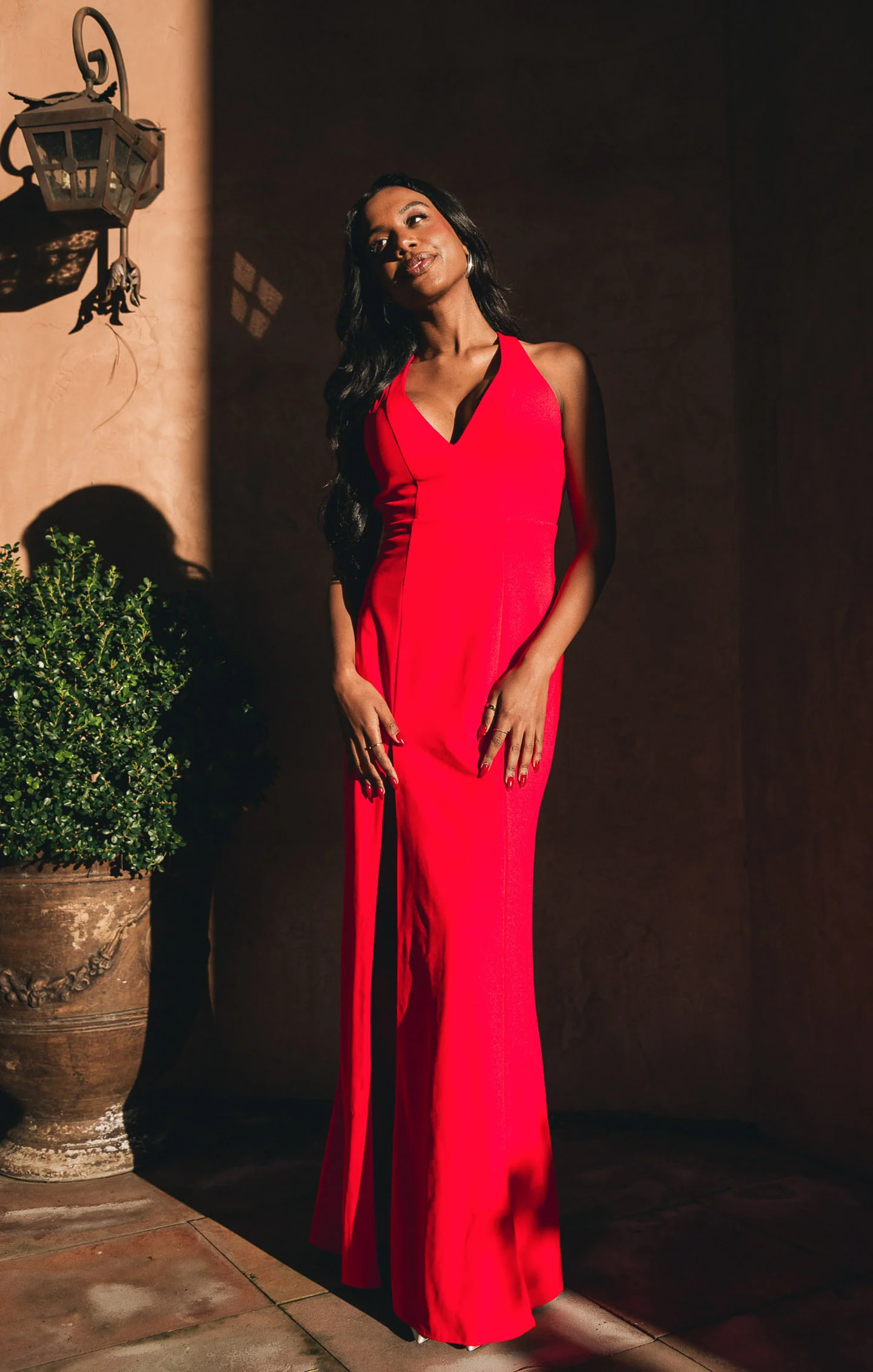 Rachel Maxi Dress ~ Red Stretch