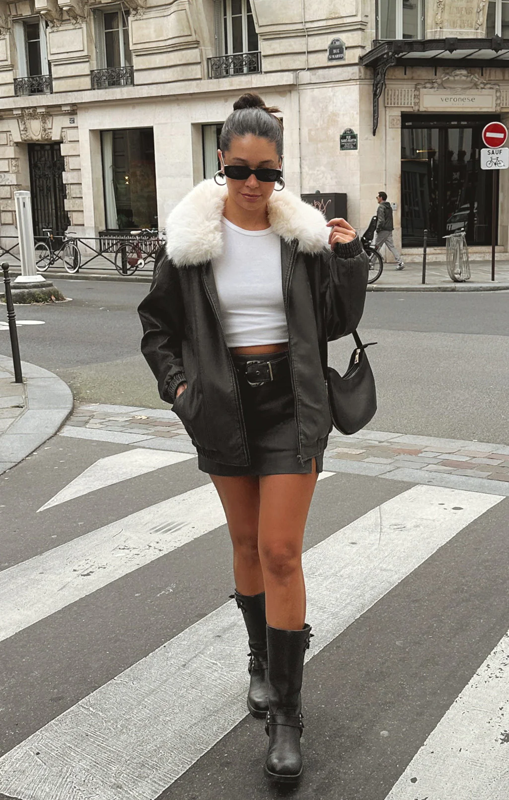 Urban Wear Jacket ~ Classic Black Synthetic with Trim