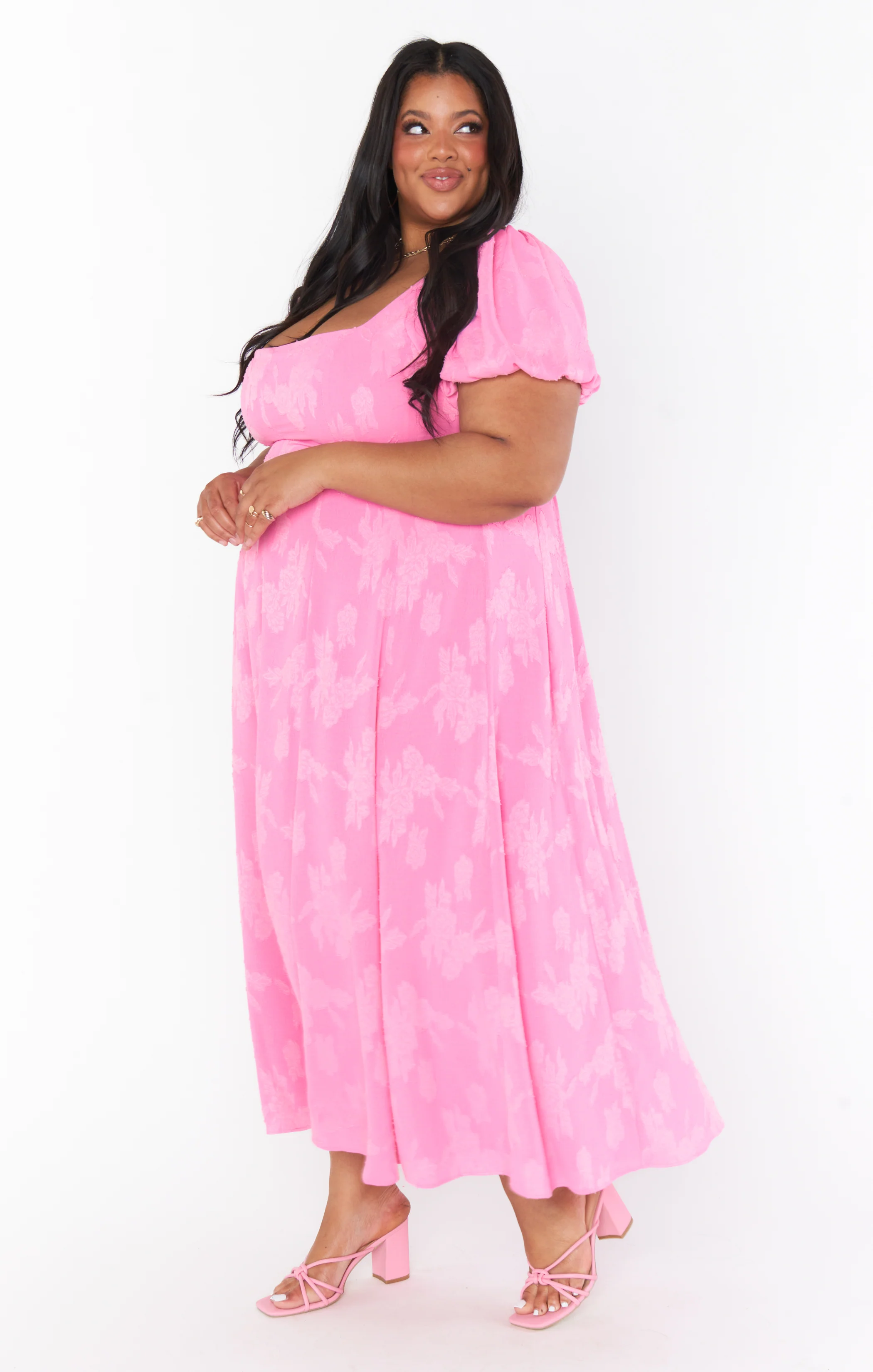 Luna Midi Dress ~ Rose Dot