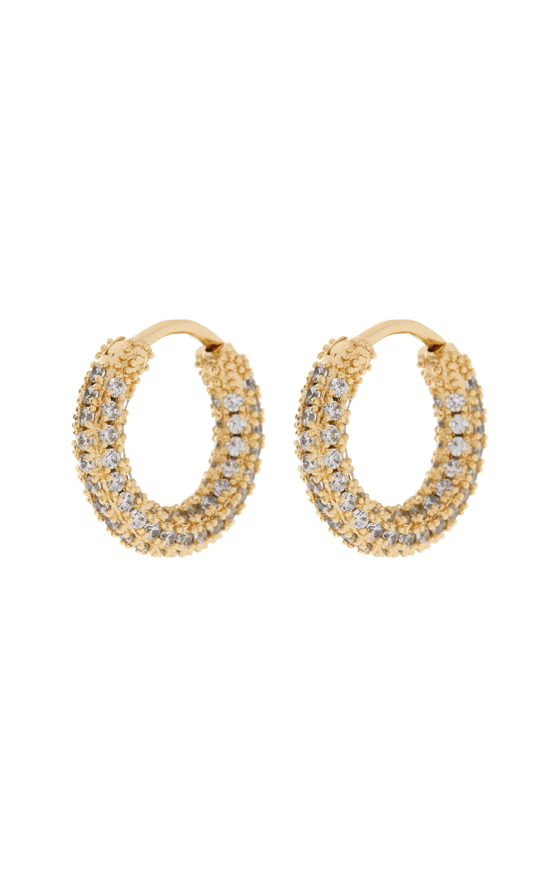 LUV AJ Pave Amalfi Huggie Earrings ~ 14K Gold Plated