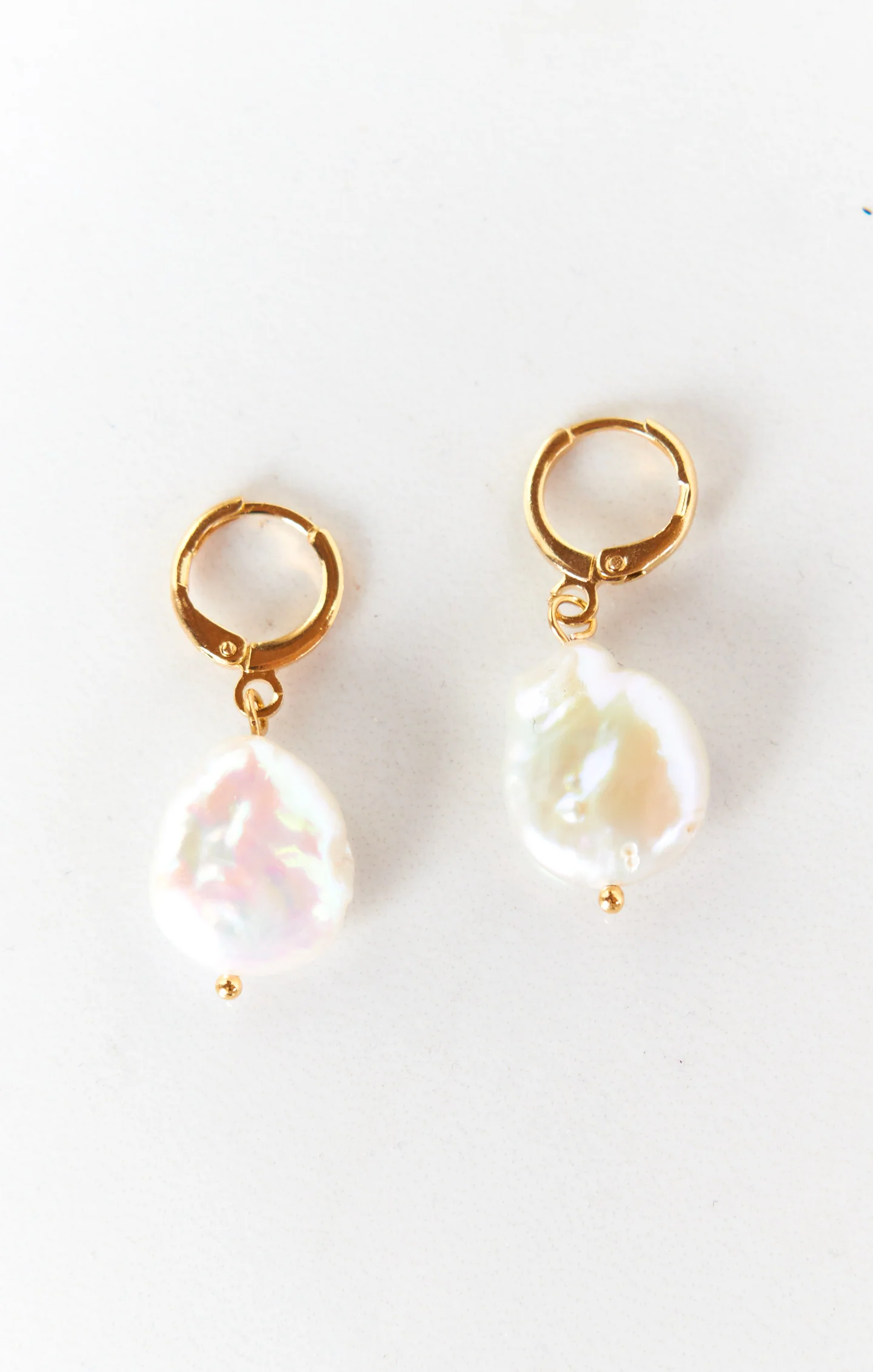 Pearl Drop Earrings ~ 18K Gold Plated