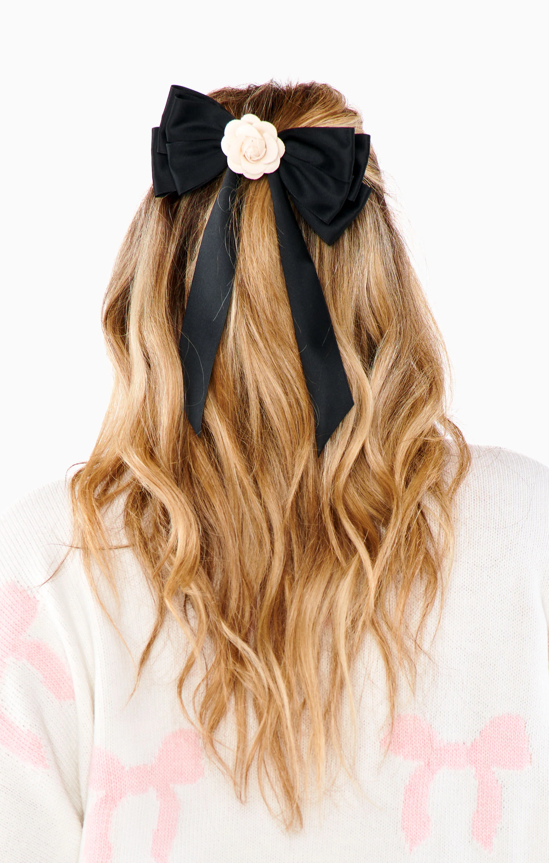 Delaney Bow ~ Black with Rosette