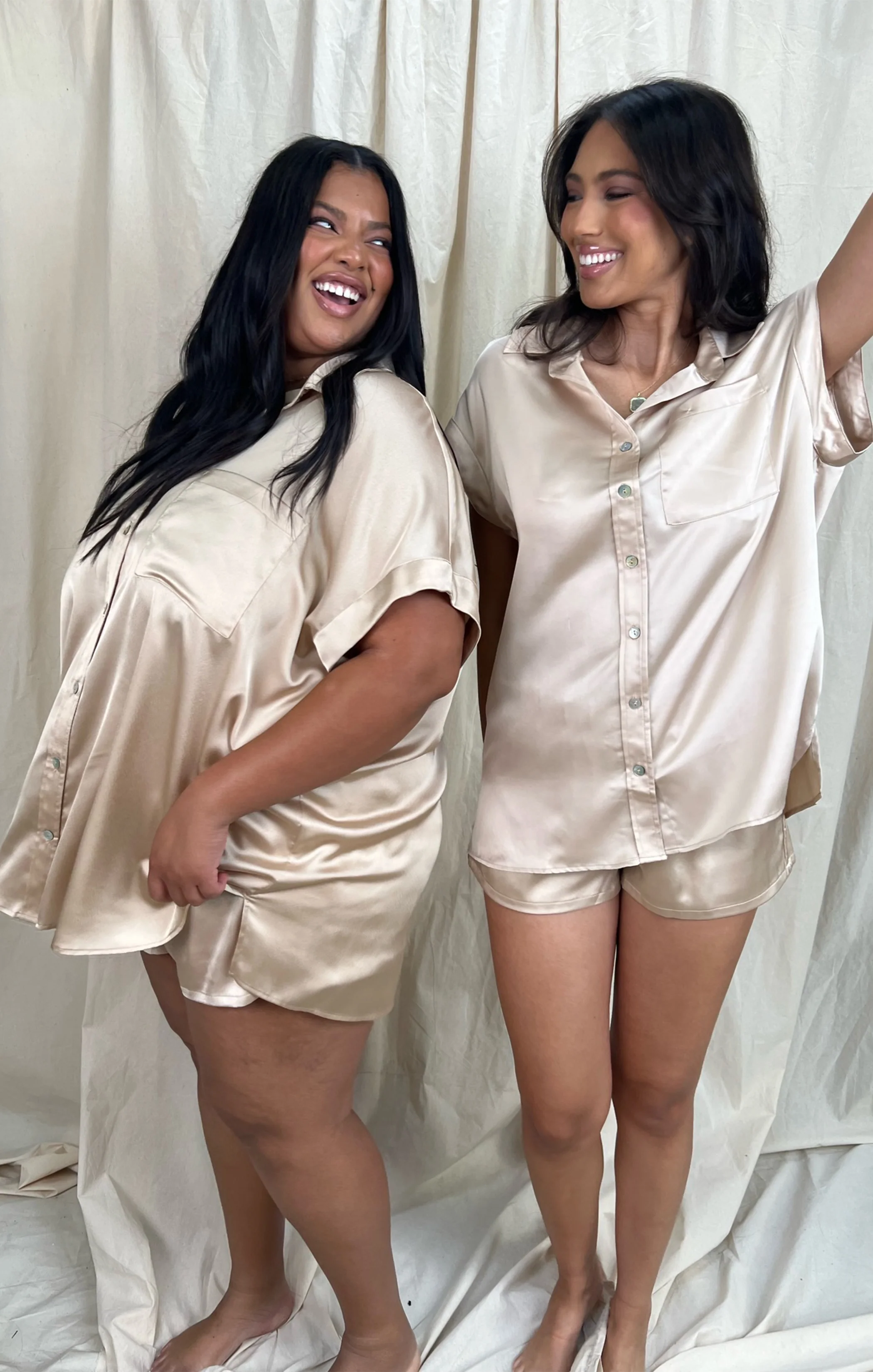 Time Shorts ~ Champagne Satin