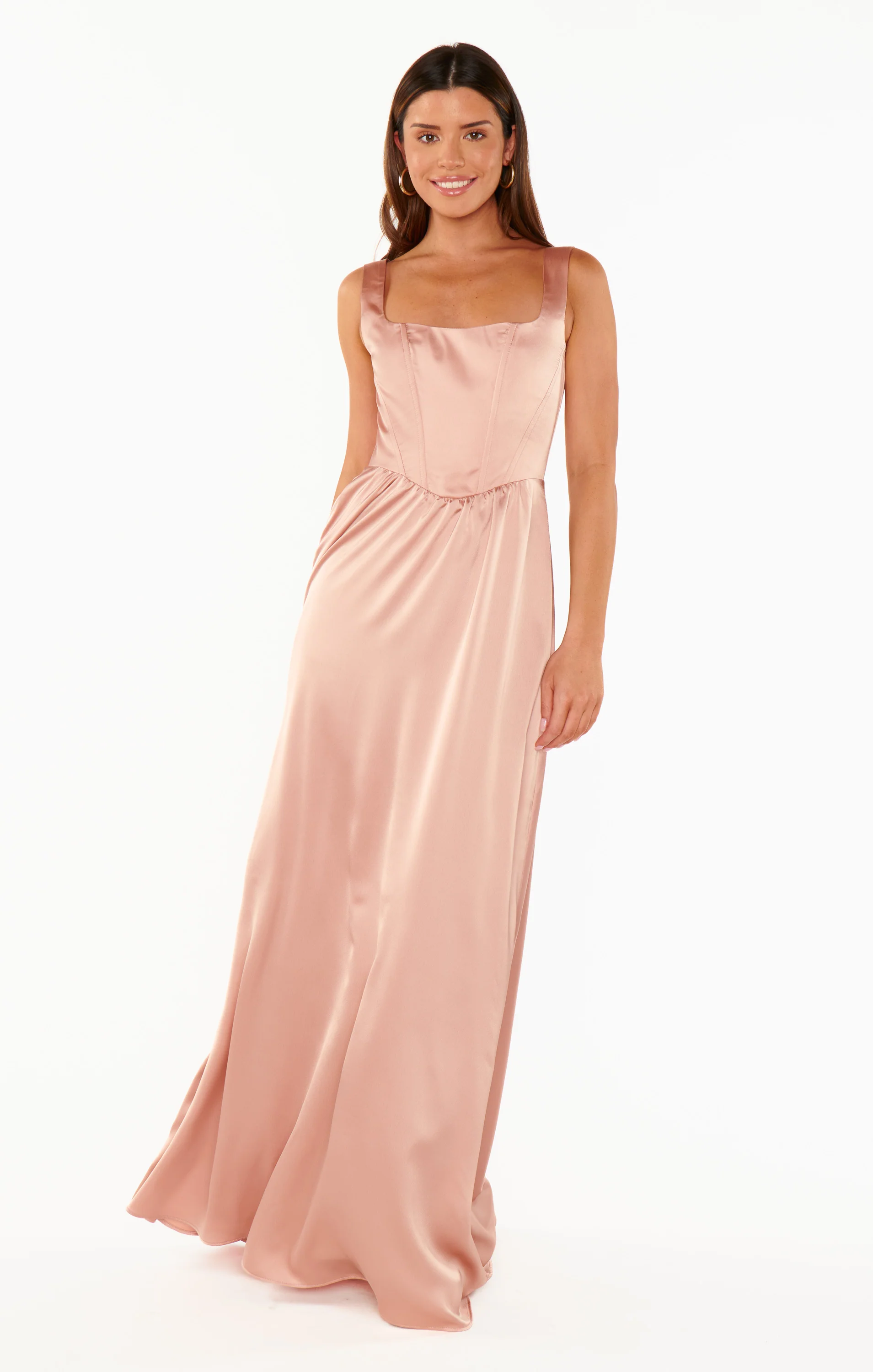 Luna Maxi Dress ~ Silver Luxe Satin
