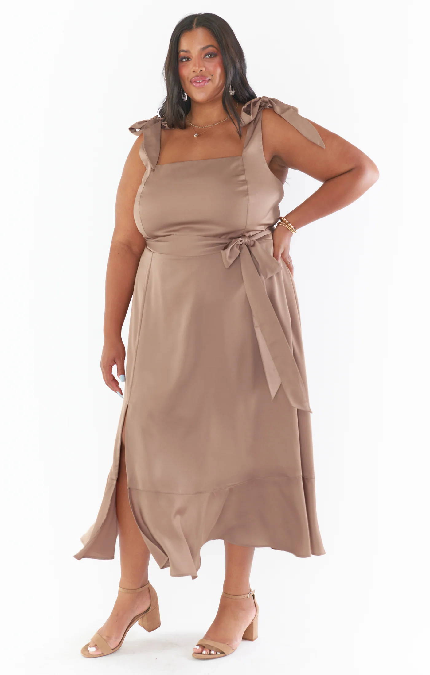 Elena Midi Dress ~ Desert Velvet