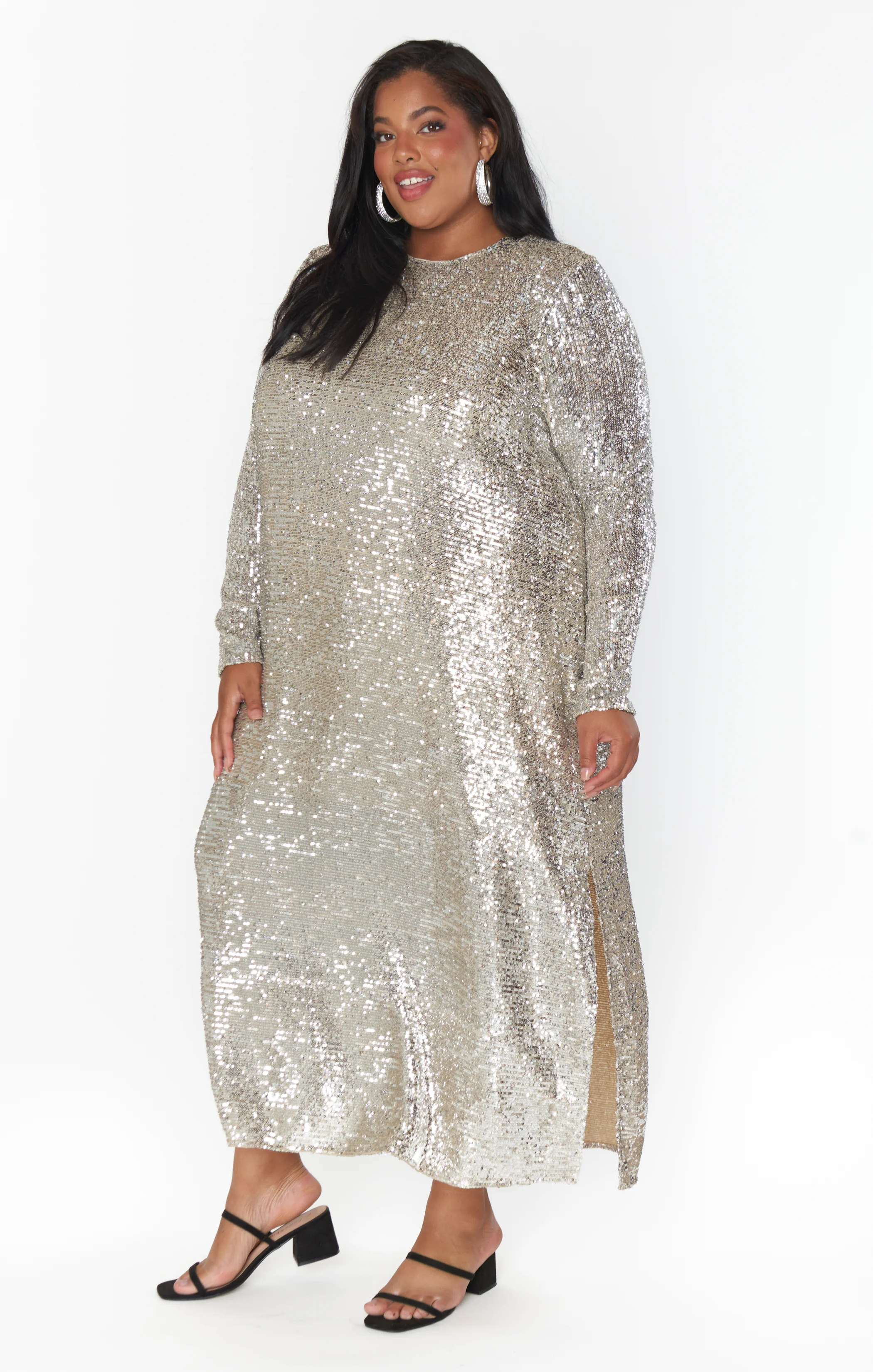 Maddison Dress ~ Platinum Sequins