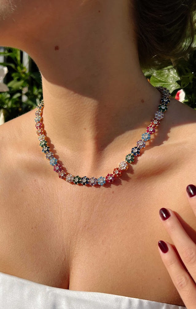 Bracha Bouquet Necklace ~ Rainbow