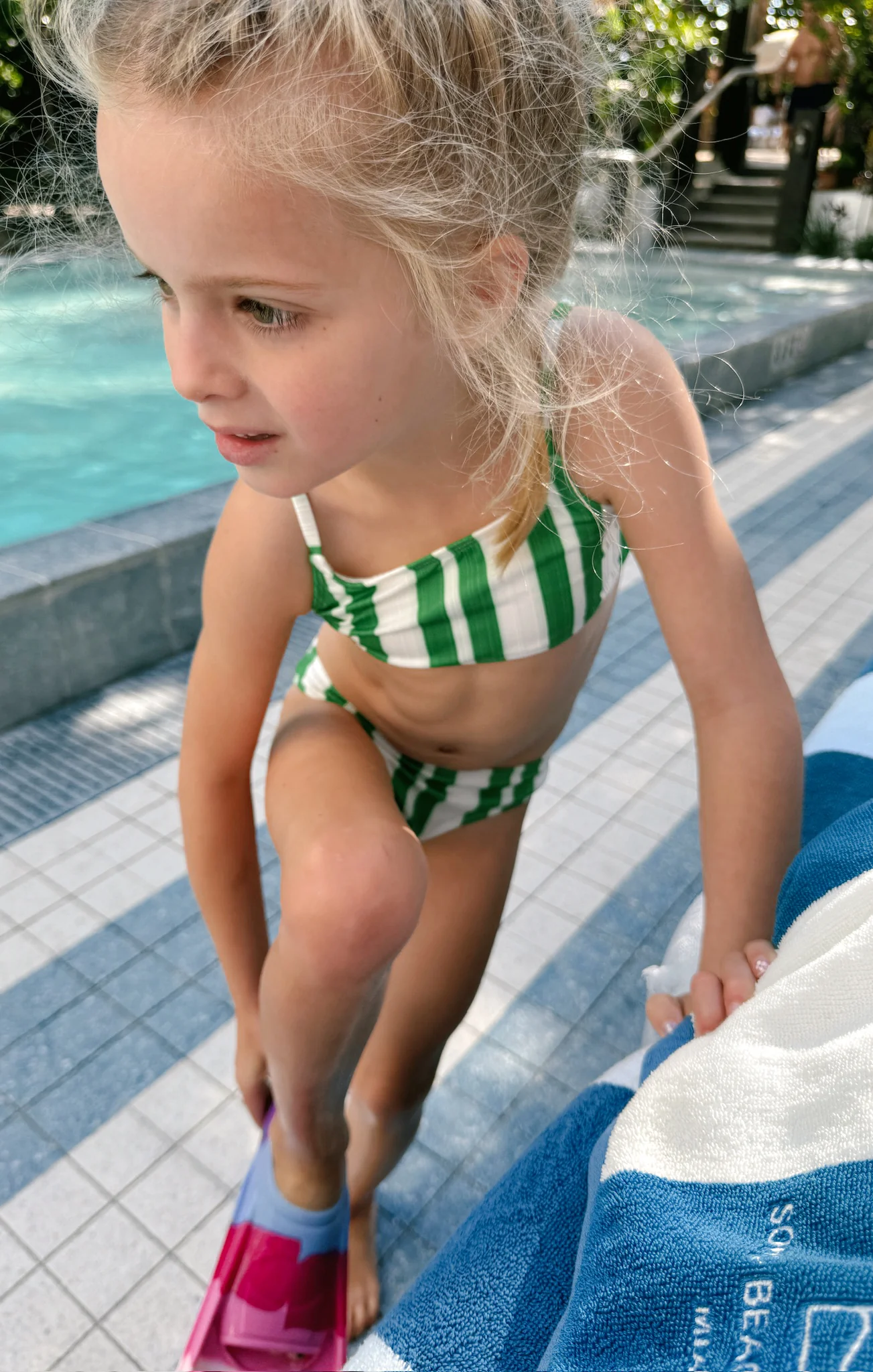 Little Annie Bikini ~ Center Court Stripe Micro Rib
