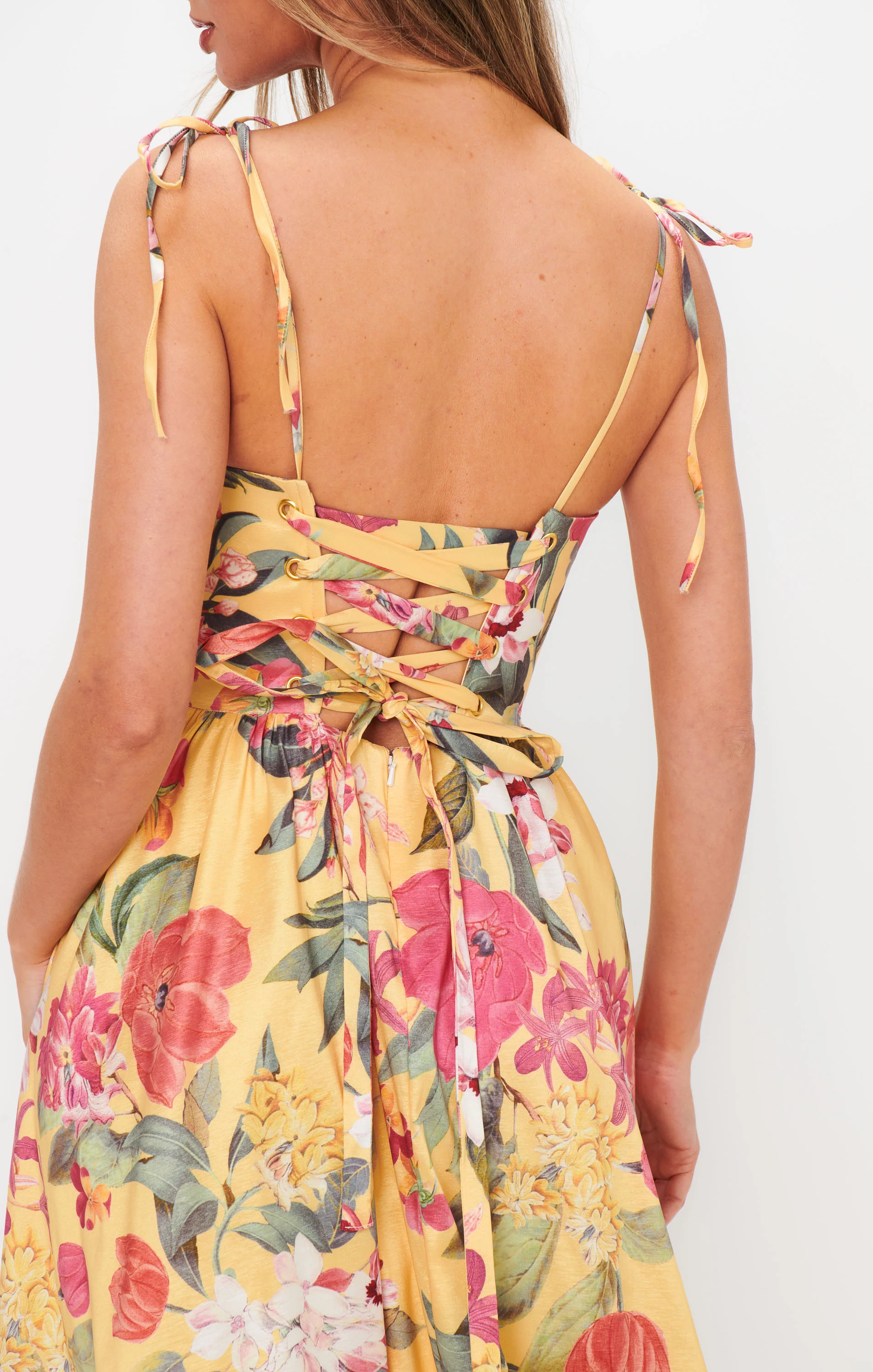 Luna Maxi Dress ~ Sunflower Floral Taffeta