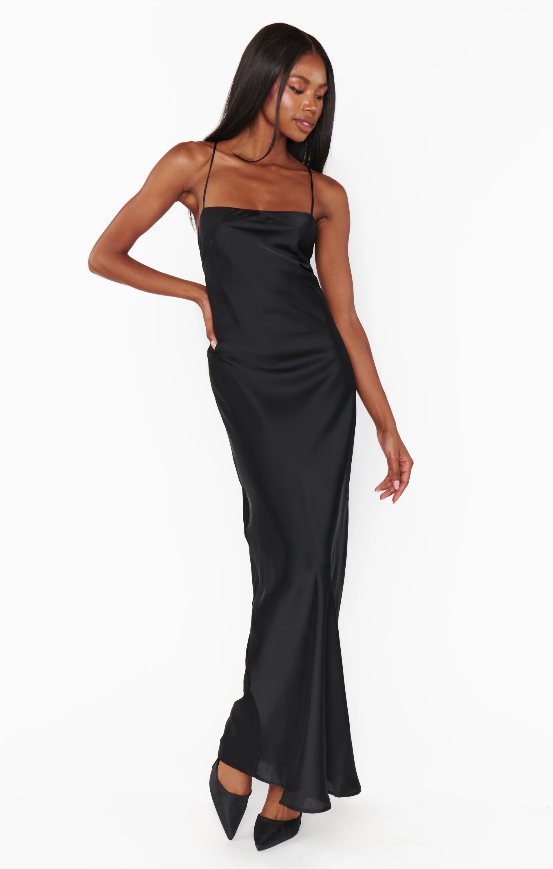 Eva Flow Dress ~ Black Silk