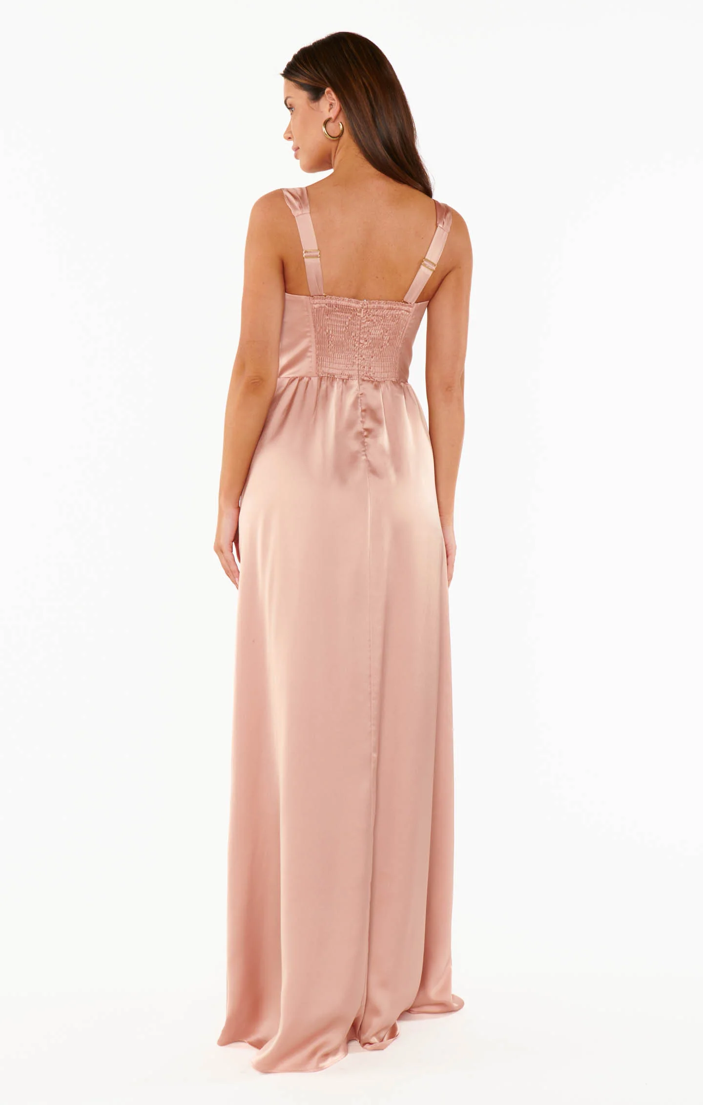 Luna Maxi Dress ~ Silver Luxe Satin