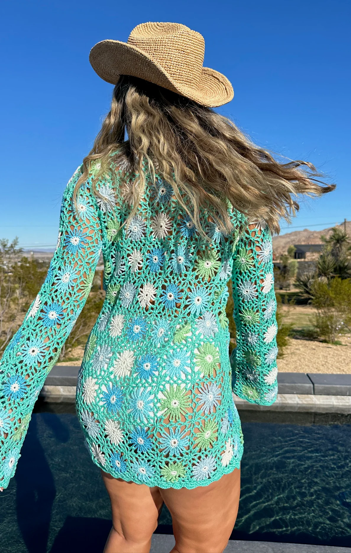 Colorless Raffia Cowboy Hat ~ Natural