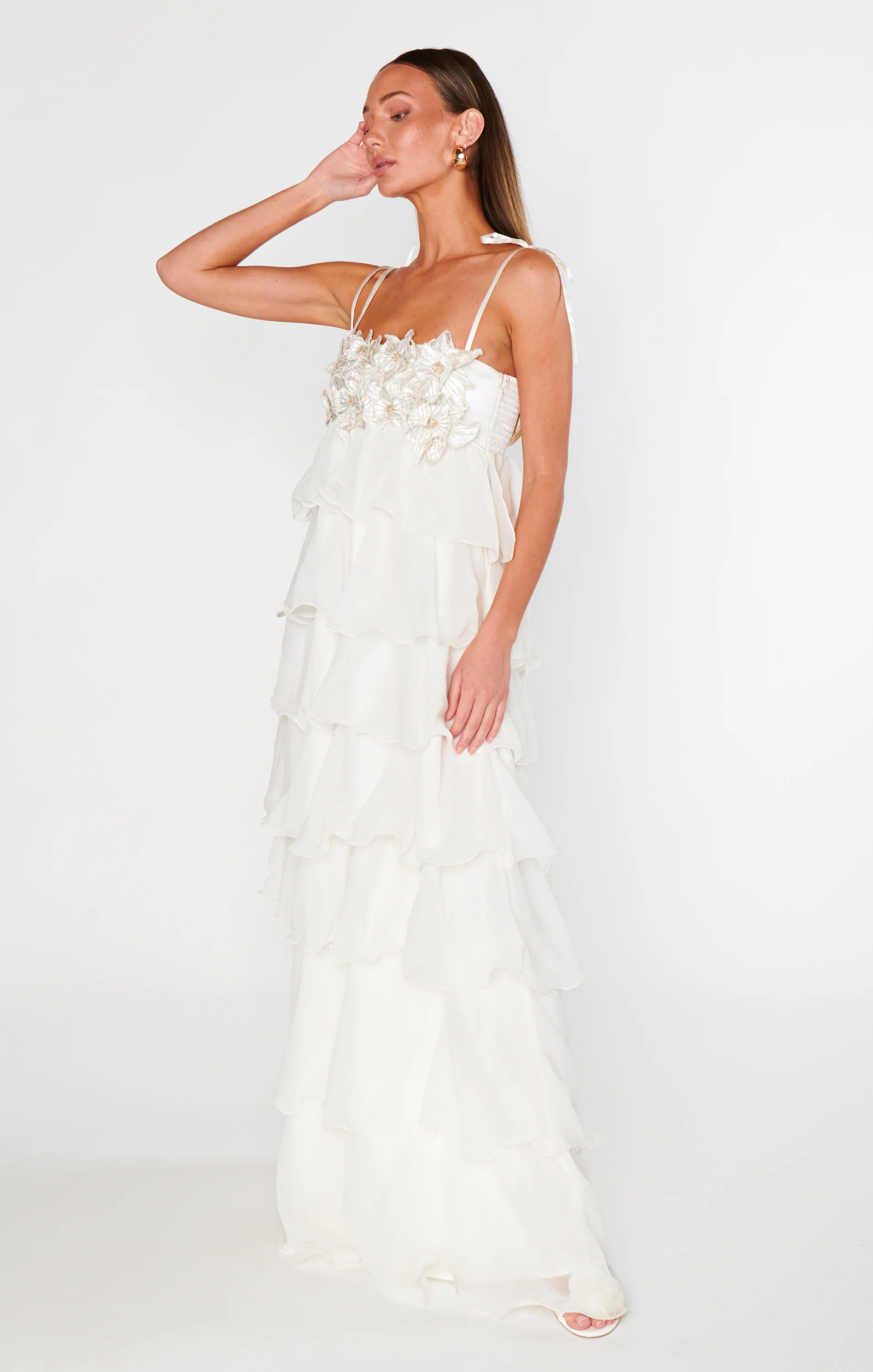 Gabriella Maxi Dress ~ White Enchanted Embellishment