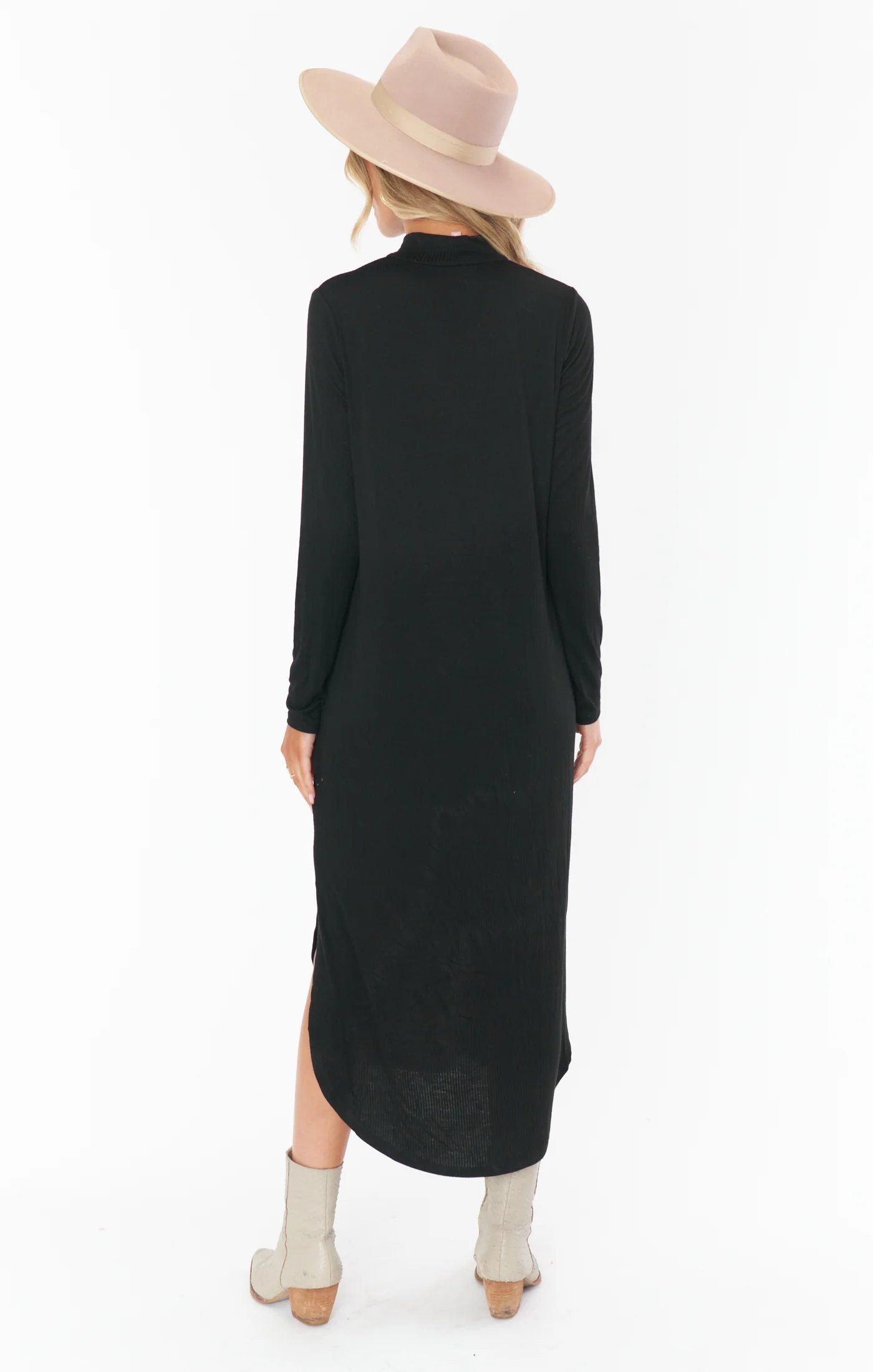 Sutton Midi Dress ~ Black Rib Knit