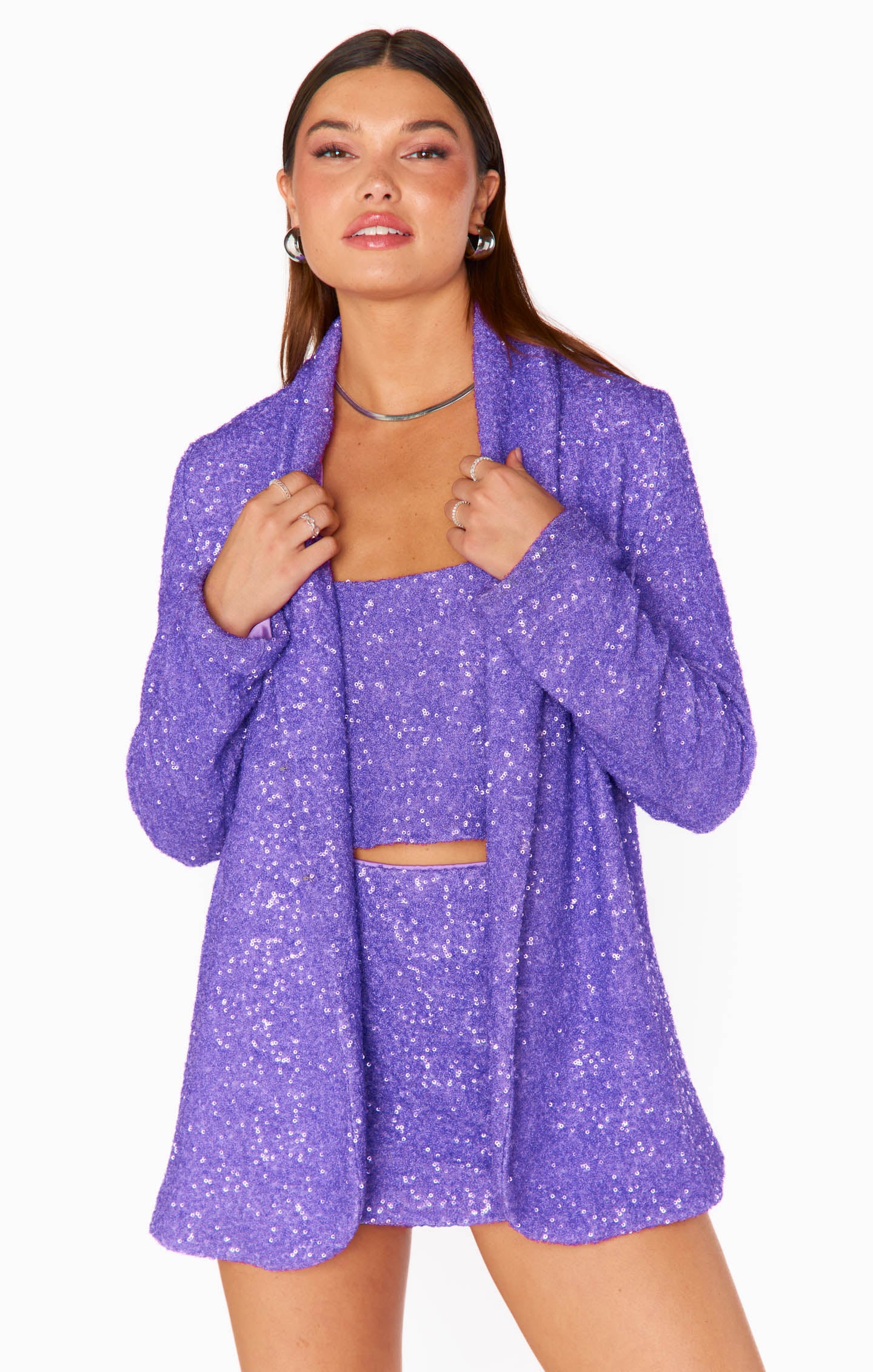 Night Skort ~ Violet Sequins