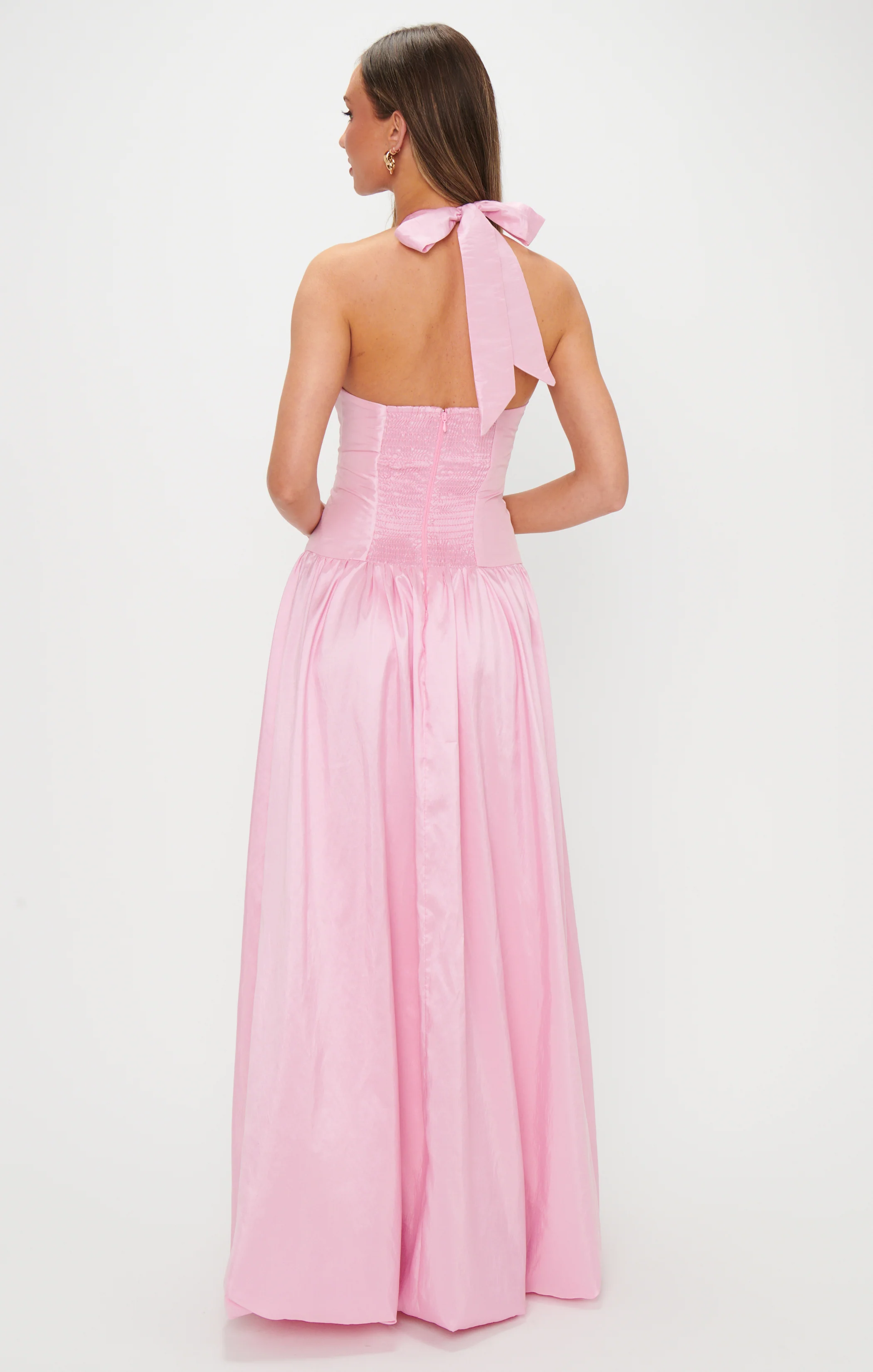 Mia Maxi Dress ~ Soft Pink Taffeta