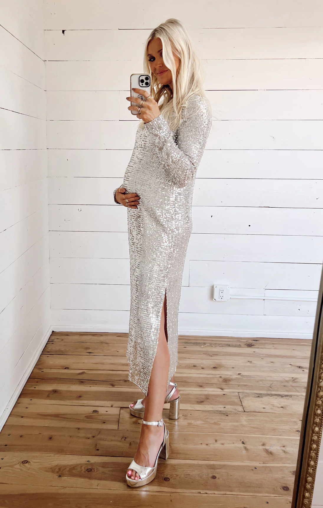 Maddison Dress ~ Platinum Sequins