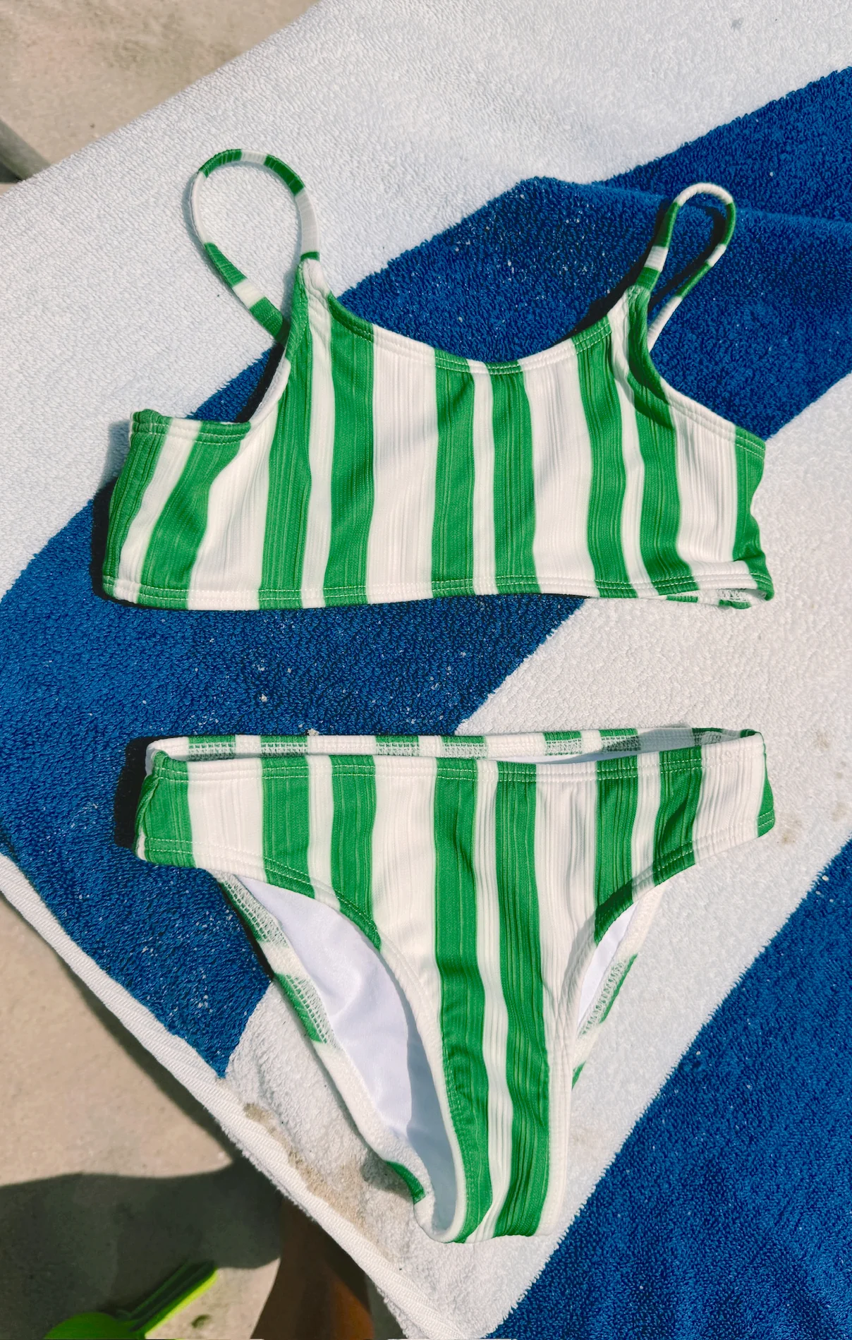 Little Annie Bikini ~ Center Court Stripe Micro Rib