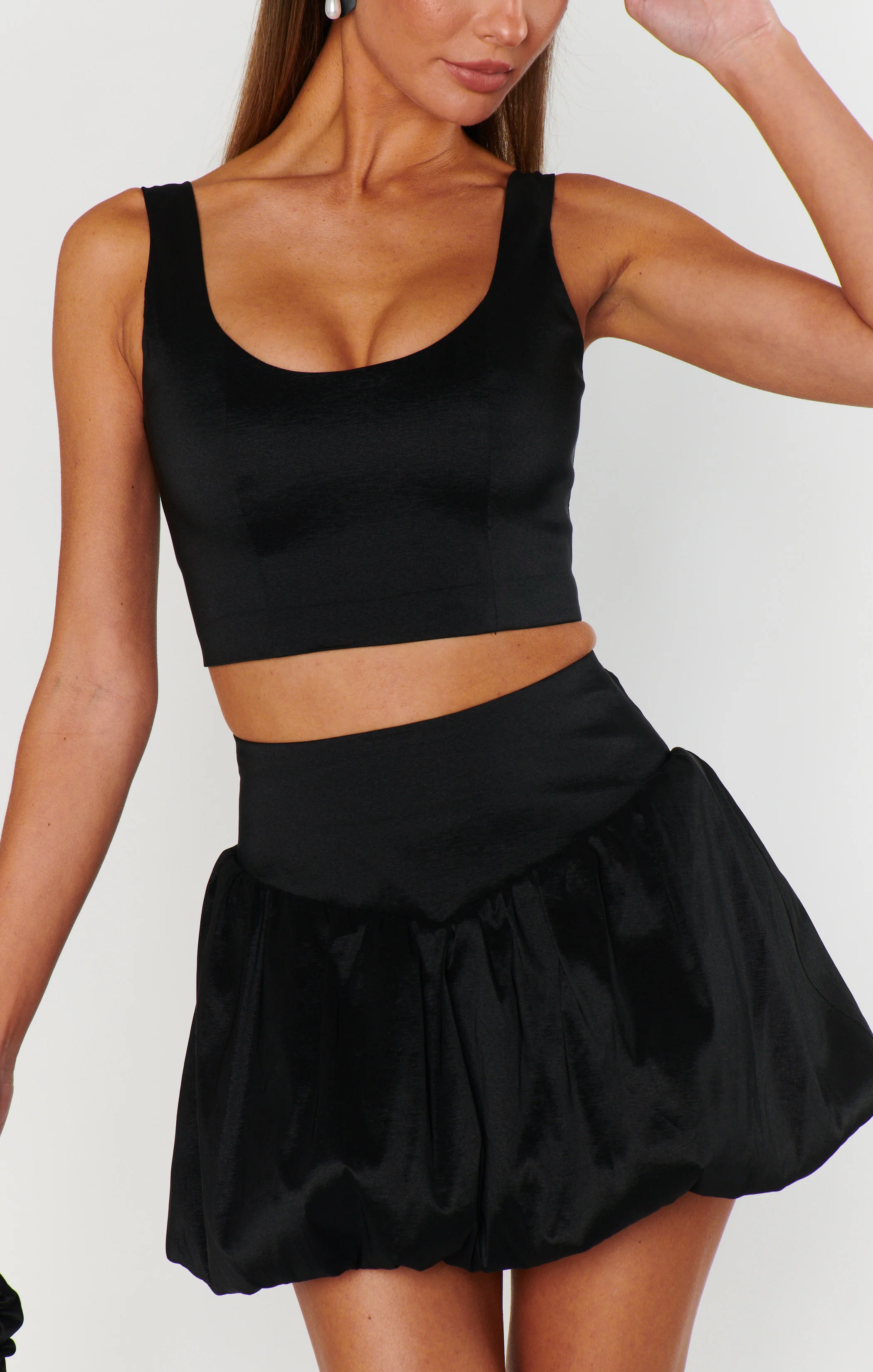 Vivianna Top ~ Black Taffeta