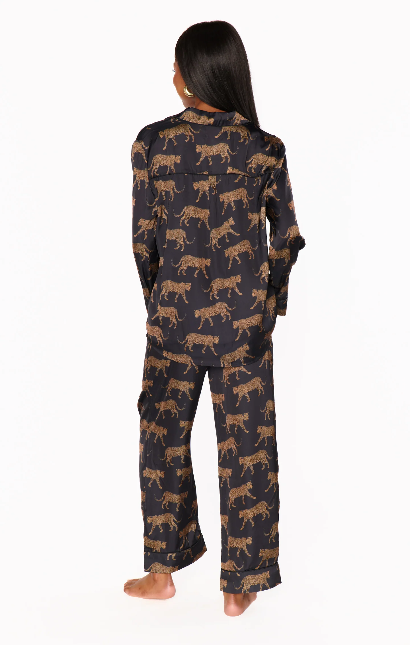 Classic PJ Set ~ Black Catwalk Silky