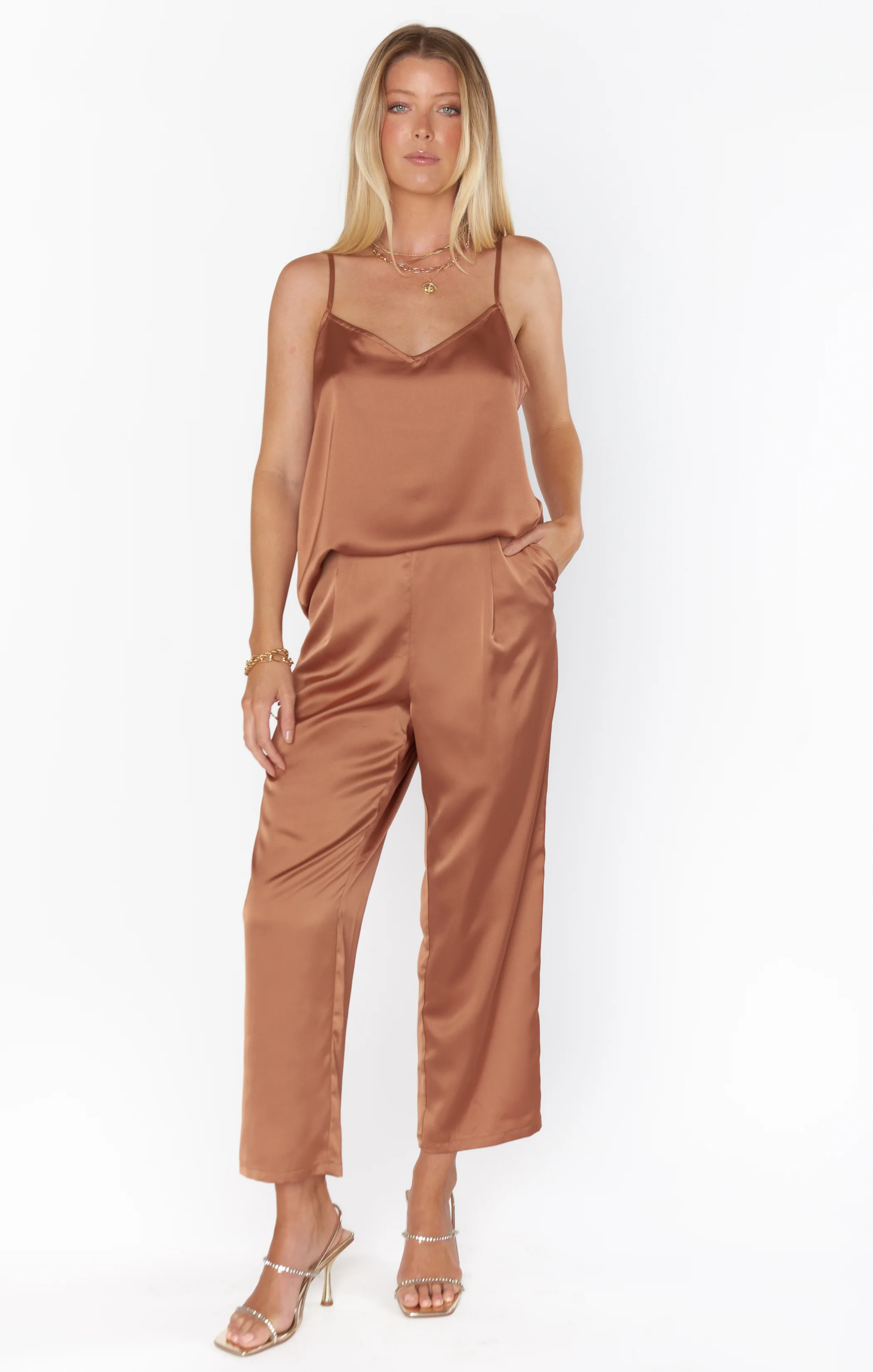 Oscar Pants ~ Copper Luxe Satin