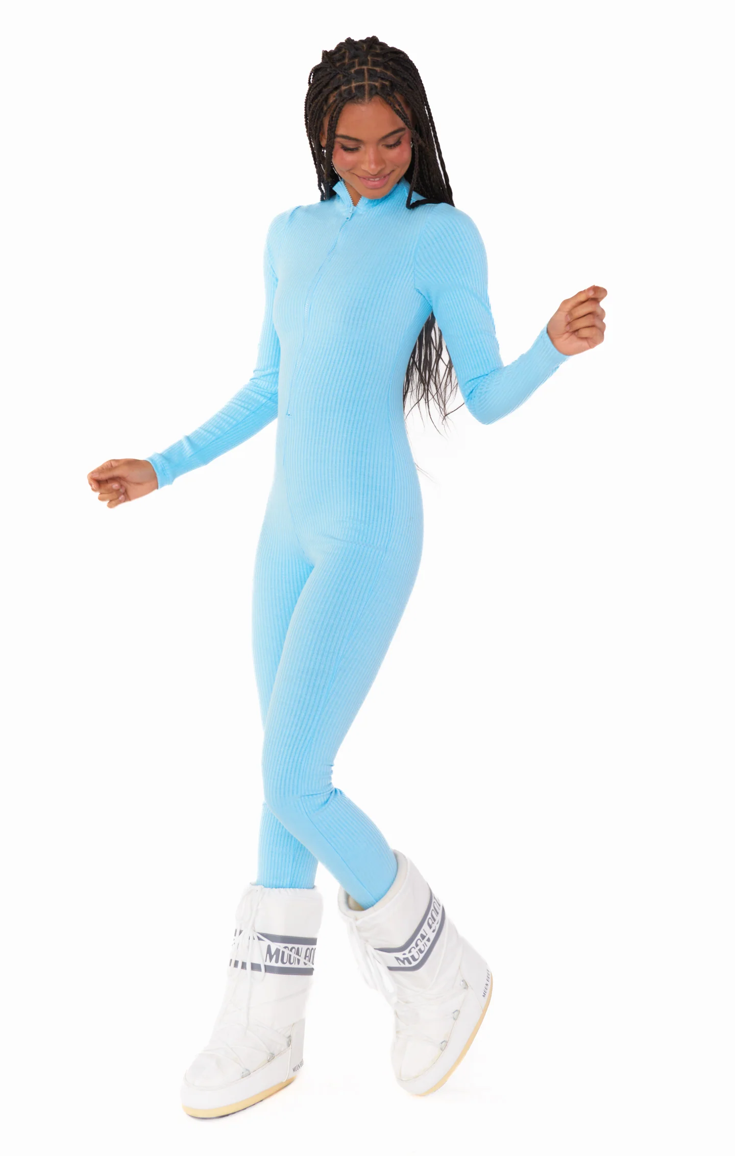 Lodge Onesie ~ Powder Blue Rib Knit