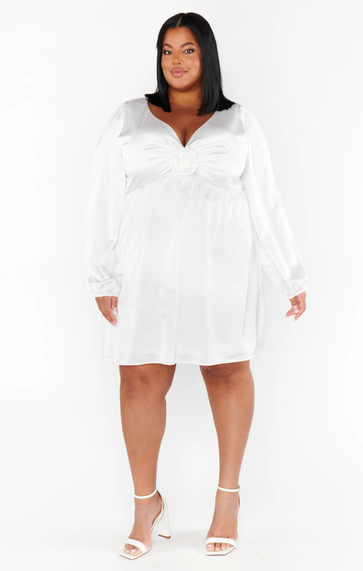 Luna Petite Dress ~ White Gossamer Silk