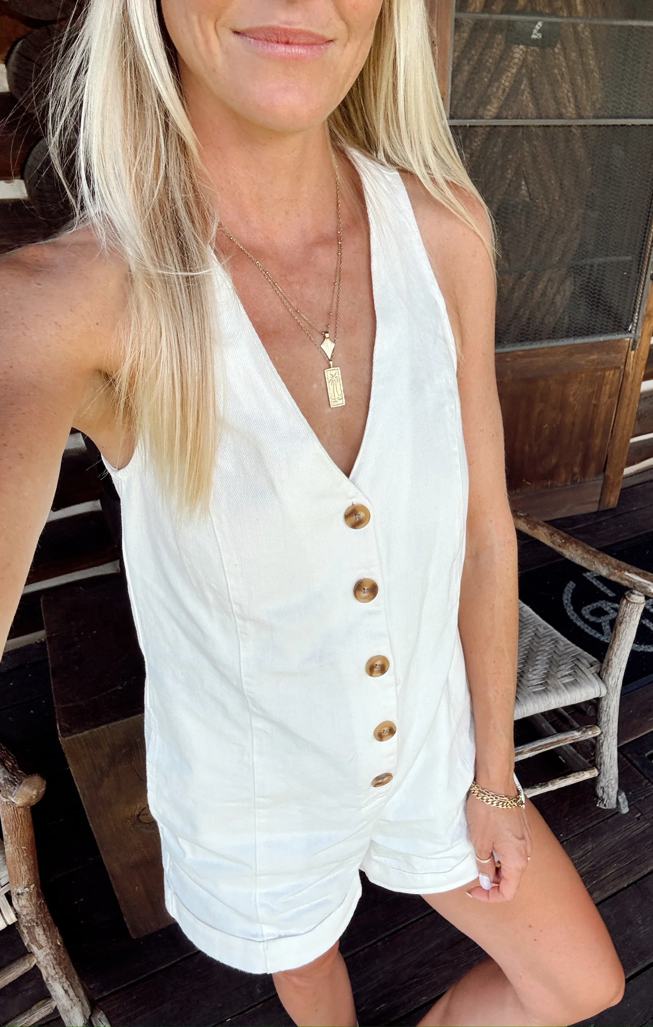 Beach Romper ~ Cream