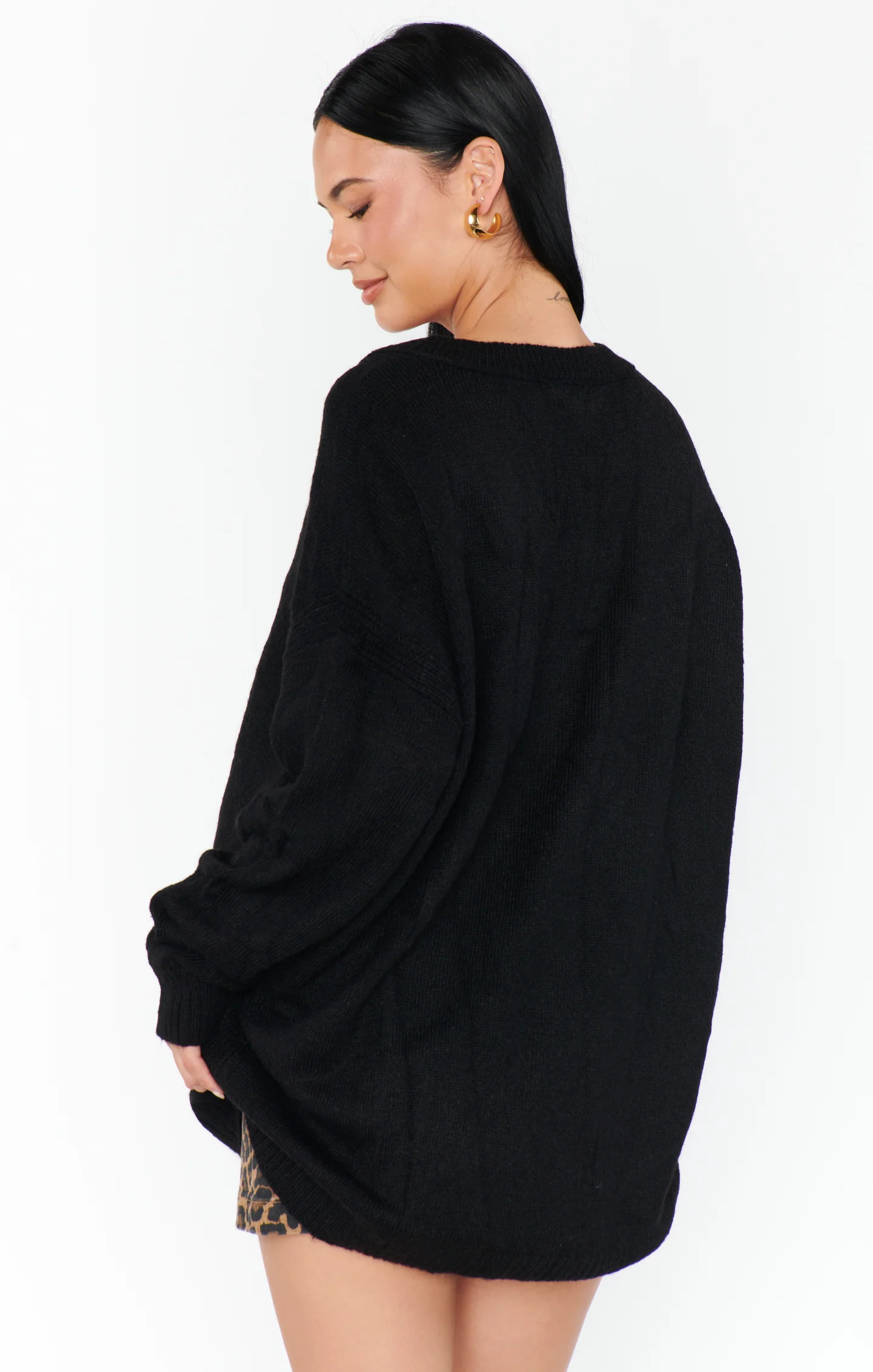 Ozzy Oversized Sweater ~ Black Knit