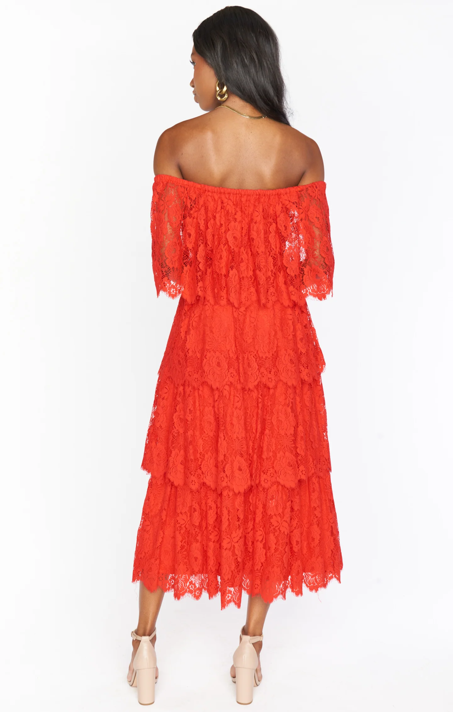 Lana Midi Dress ~ Red Spring Fling Lace