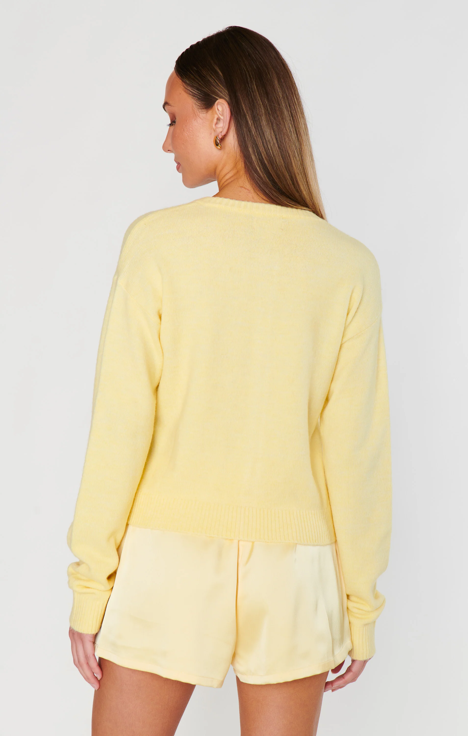 Glam Time Shorts ~ Pale Yellow Luxe Satin