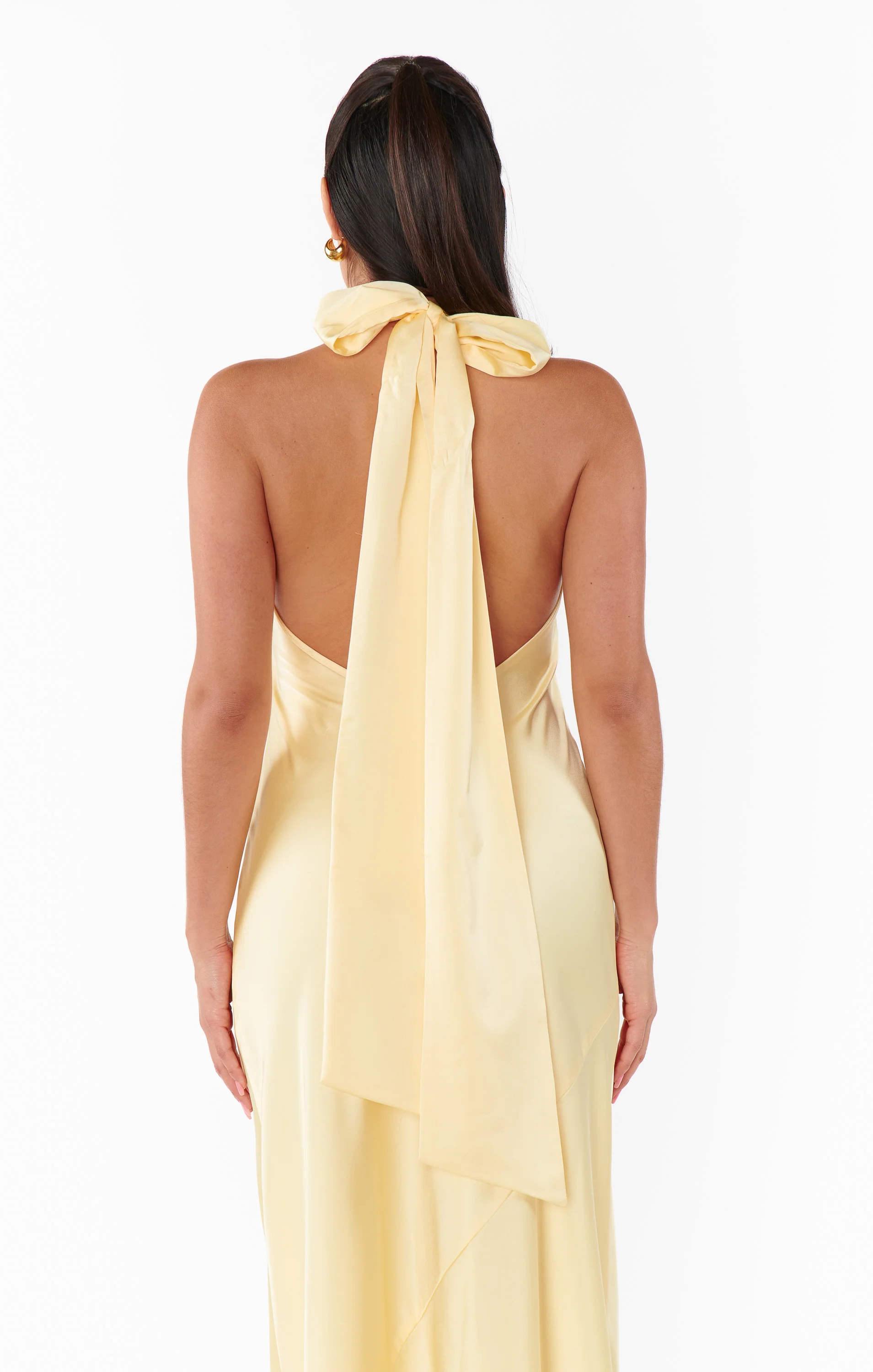Emma Maxi Dress ~ Light Yellow Silk
