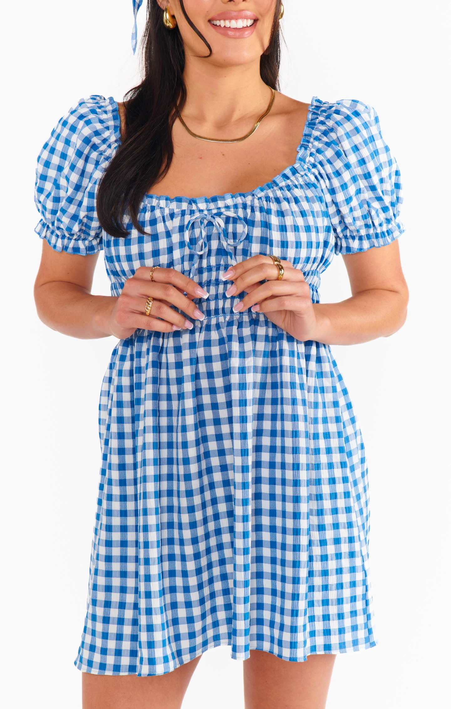 Esme Mini Dress ~ Blue Bounty Gingham