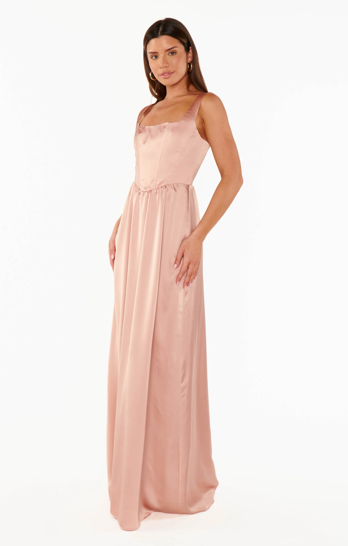 Luna Maxi Dress ~ Silver Luxe Satin
