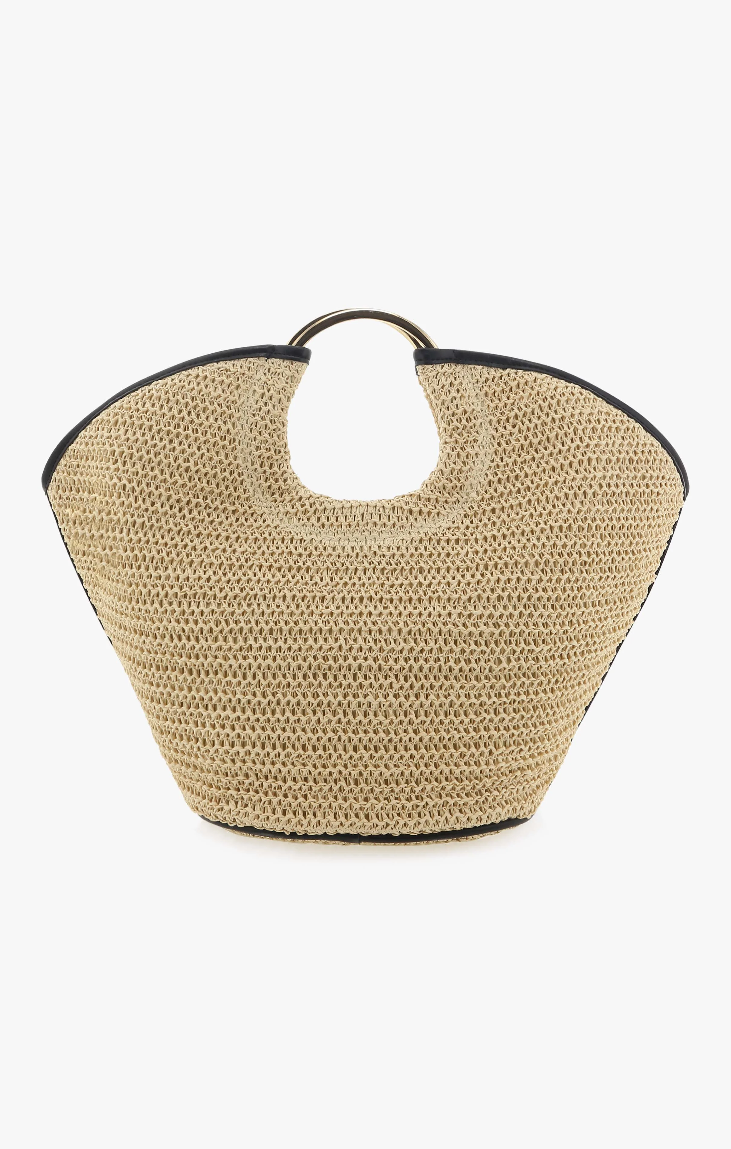 Billini Dawn Tote Bag ~ Natural Raffia/Black
