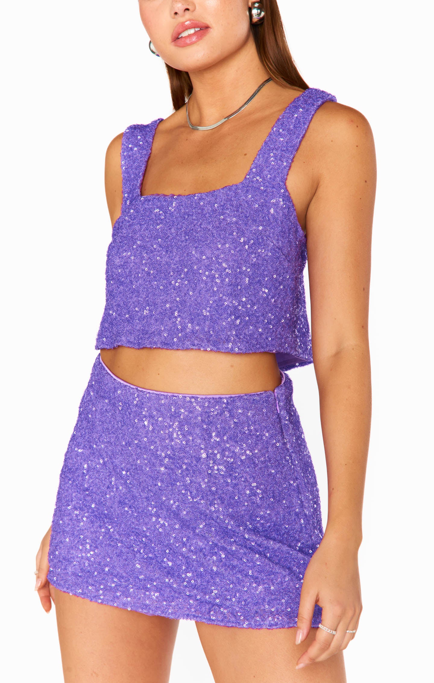 Night Skort ~ Violet Sequins