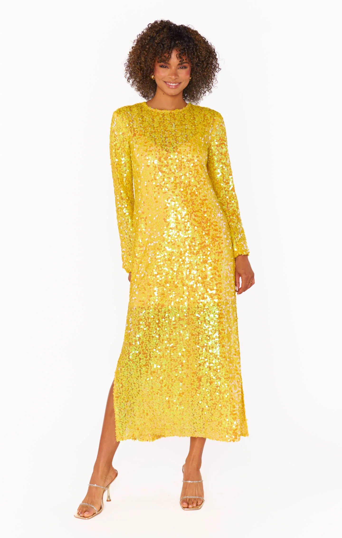 Luna Midi Dress ~ Gold Glitter