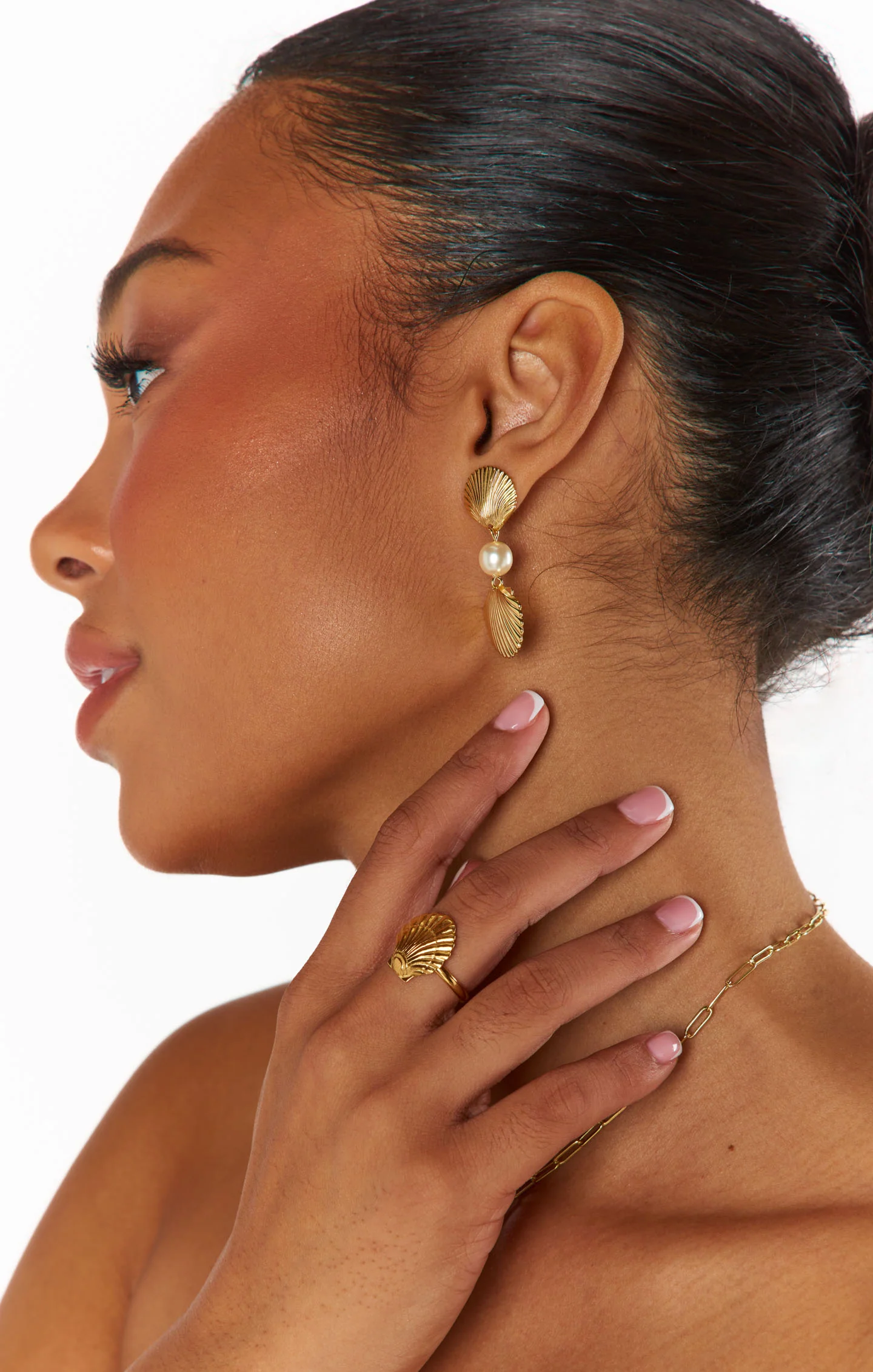 Faithy Jewels Sophie Shell Ring ~ Gold