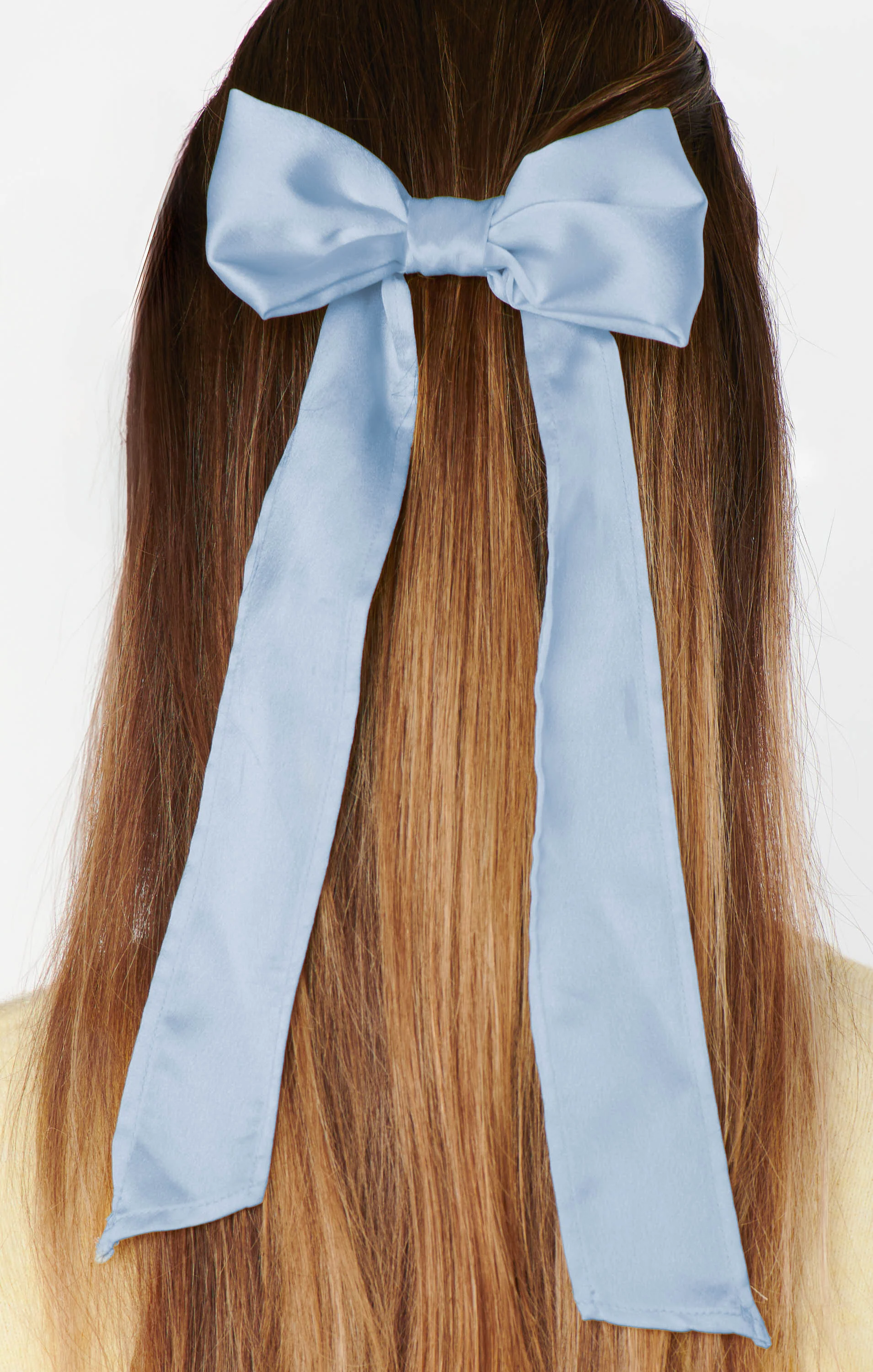 Elsa Bow ~ Steel Blue Luxe Satin