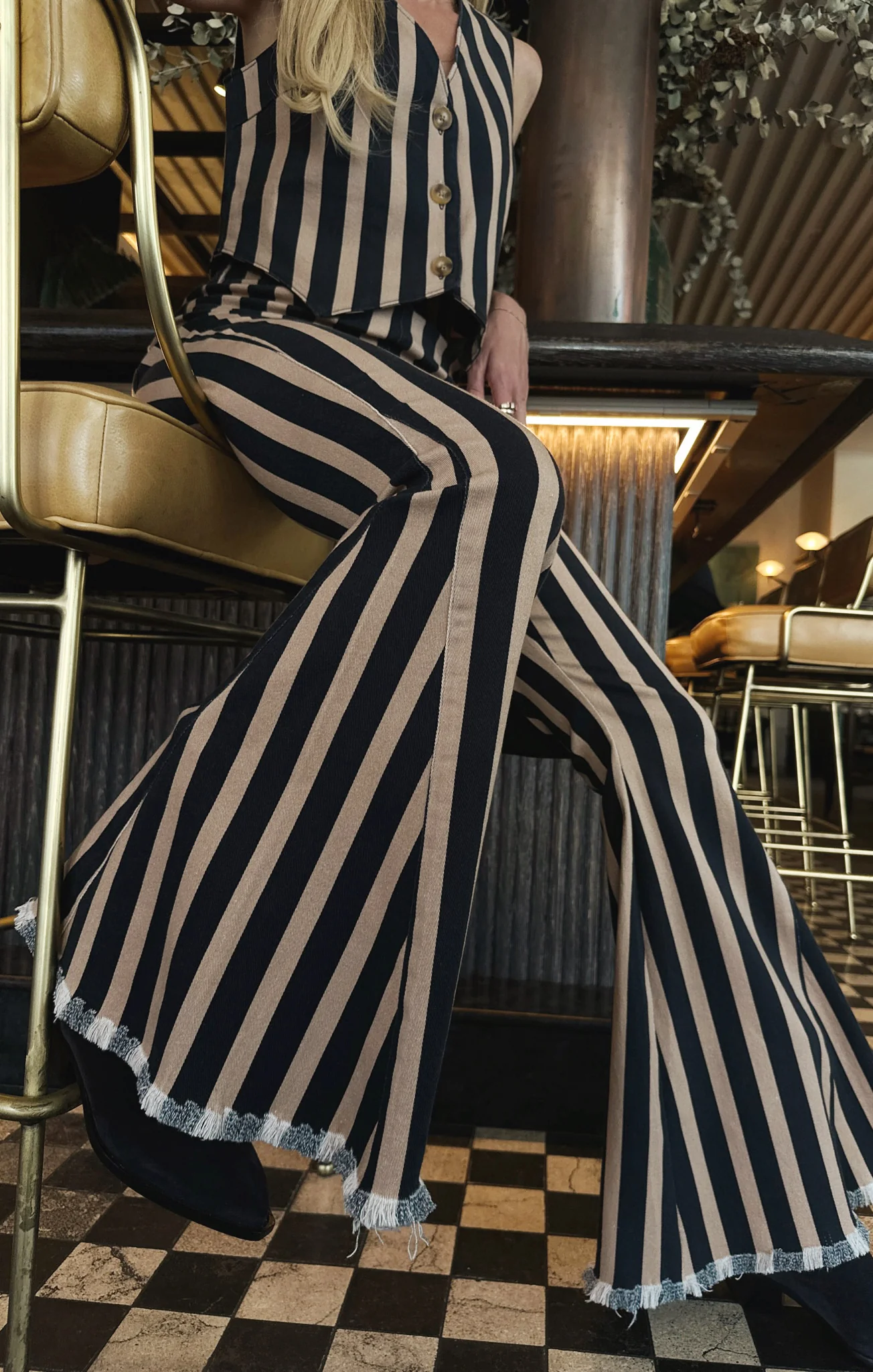 Berkeley Bells ~ Sepia Stripe Denim